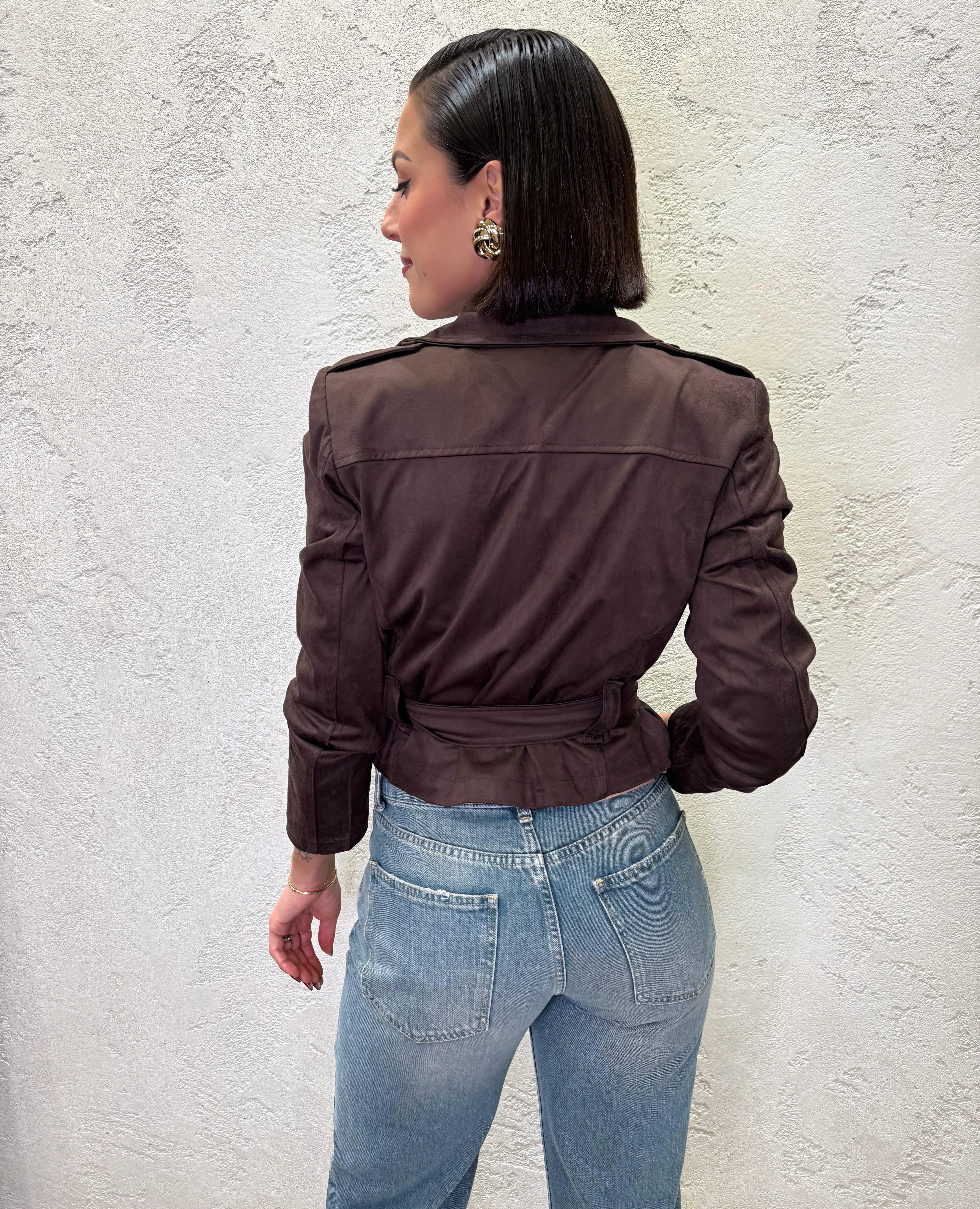 chiodo scamosciato J1055Z69 MORO SUSY MIX 