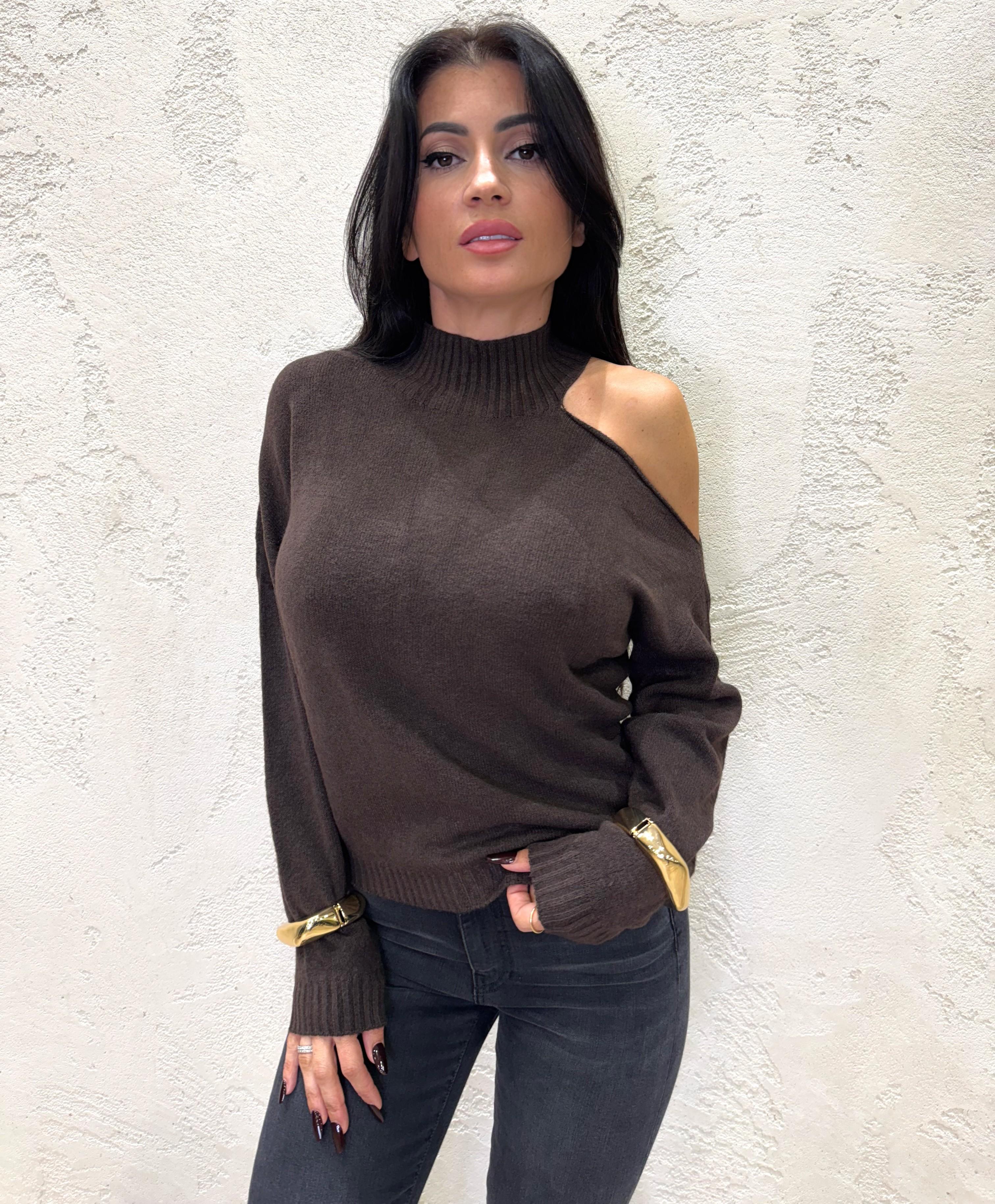 maglia cut out asimmetrica 78071 CAFFE SUSY MIX 