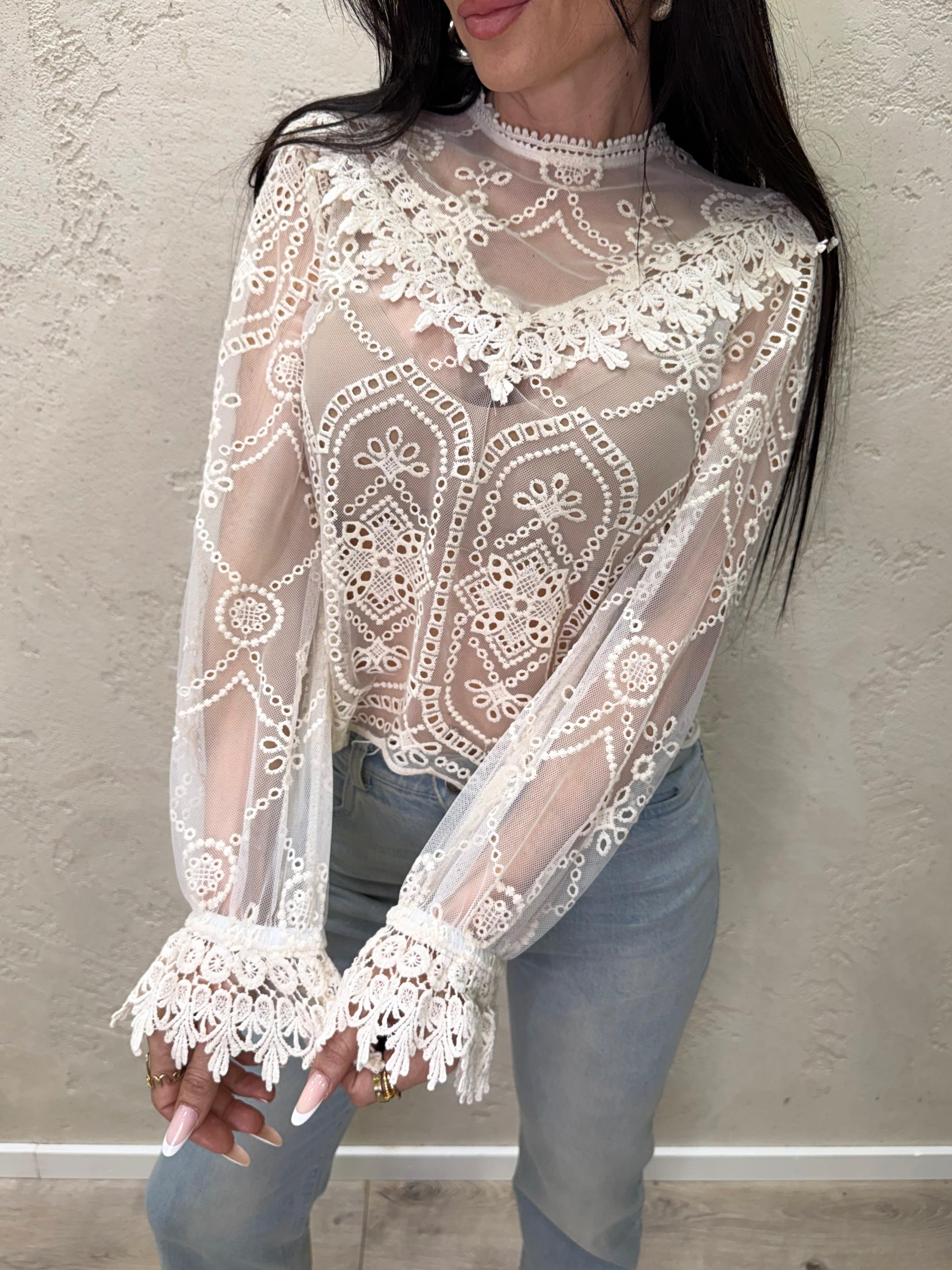 blusa in pizzo S26C645 BURRO MOTEL 