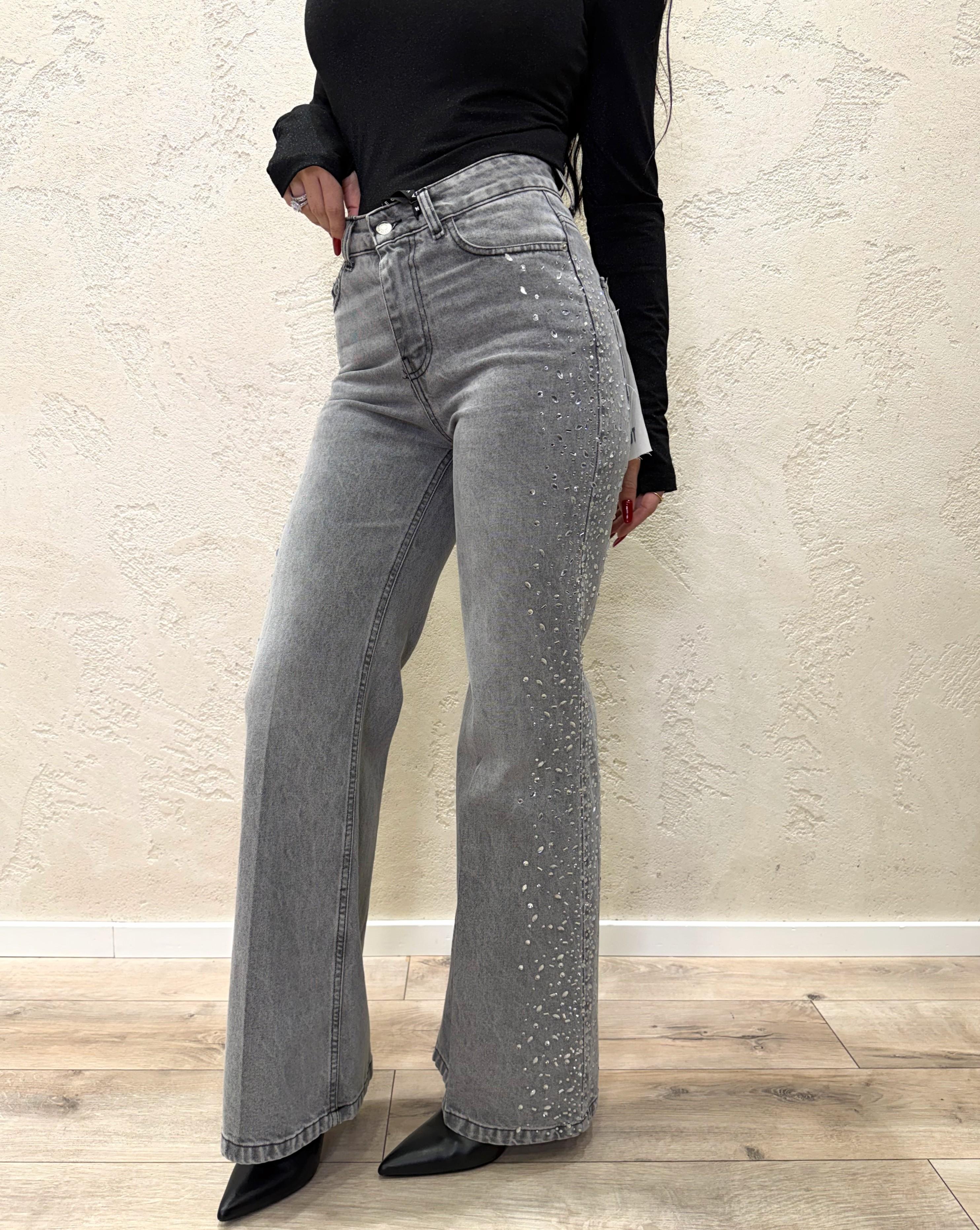jeans modello tokio con swarovski PGZ-P253 GRIGIO HAVEONE 