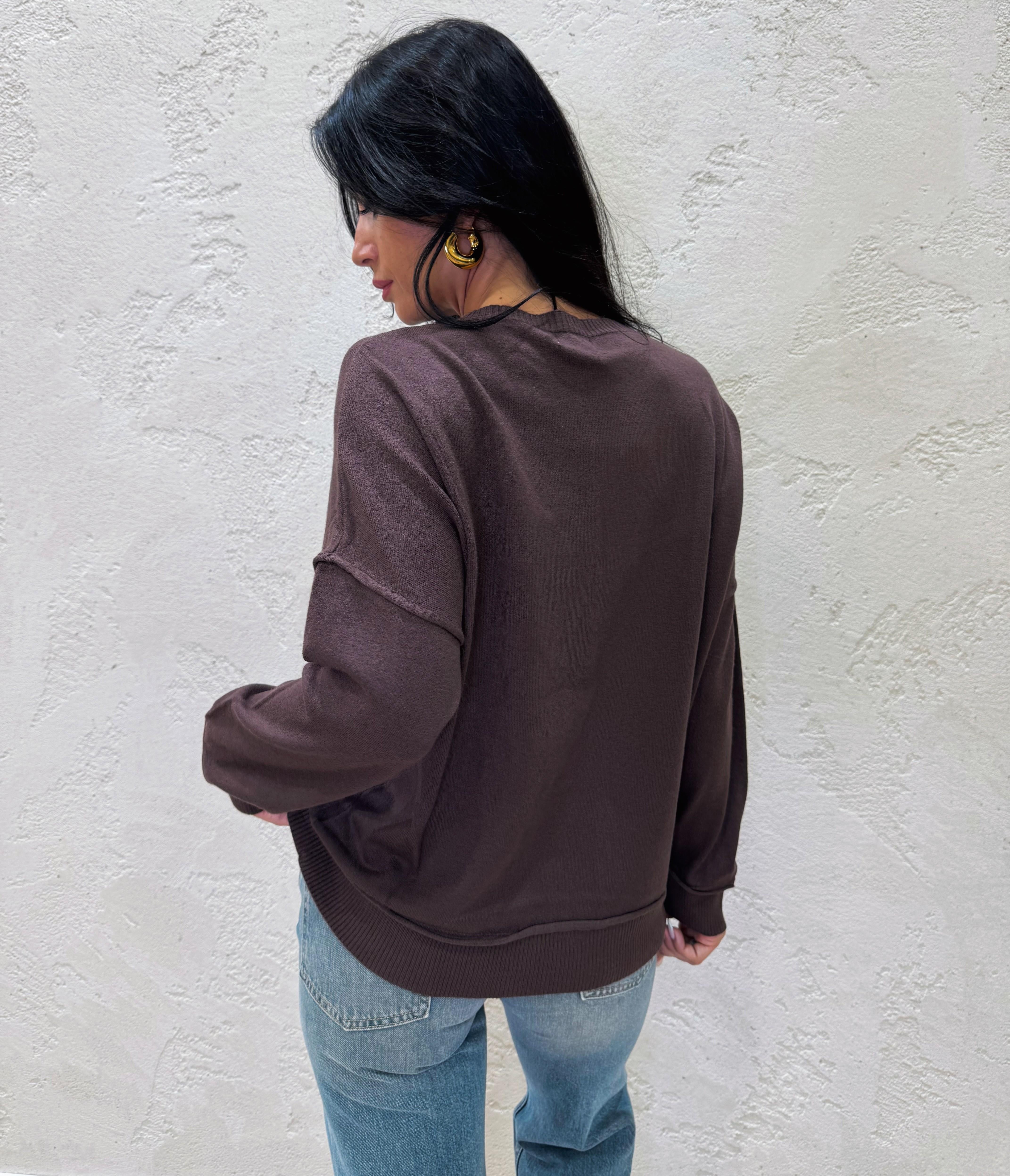 maglia morbida a girocollo 2350 MORO SUSY MIX 