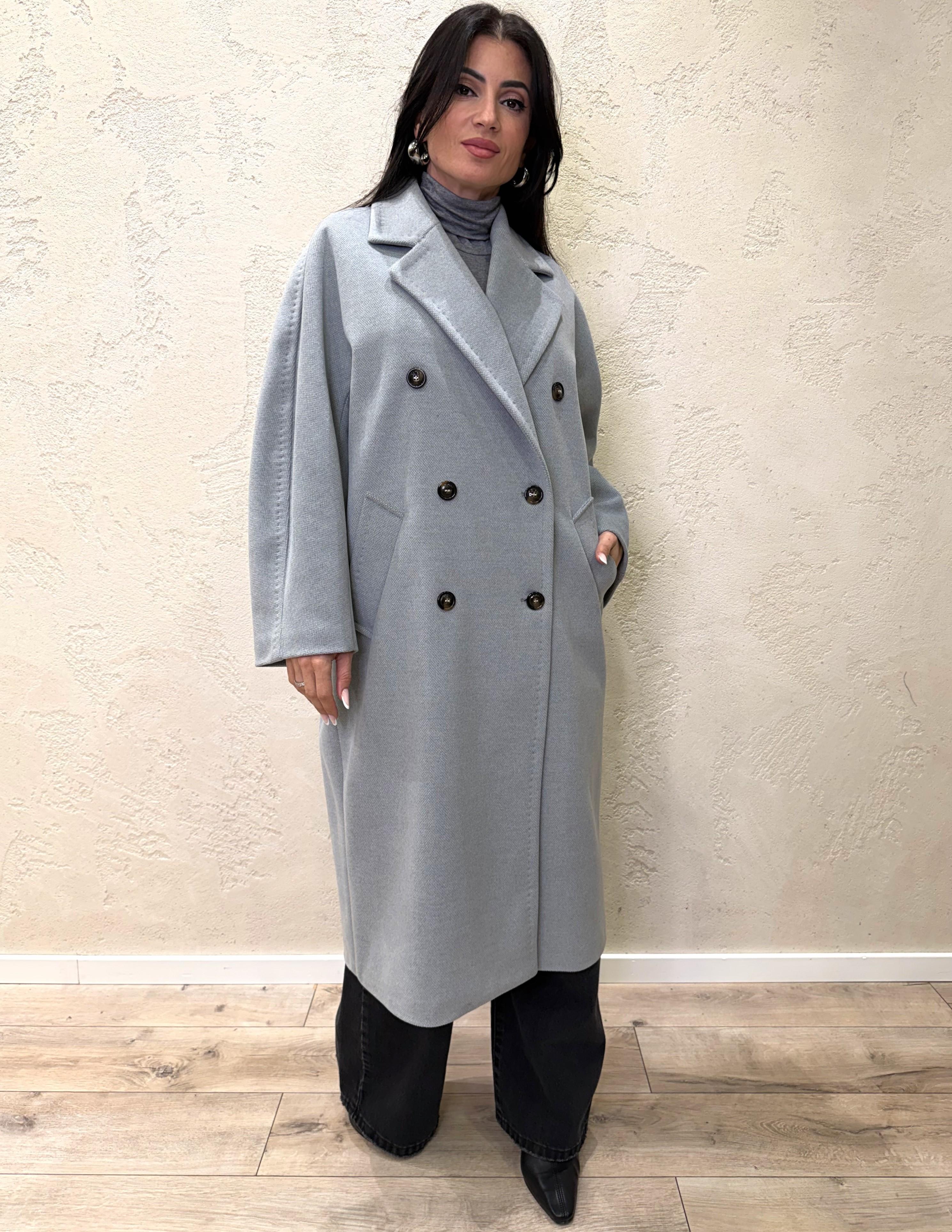 cappotto lungo doppio petto 9746MRKAI25 GRIGIO TENSIONE IN 