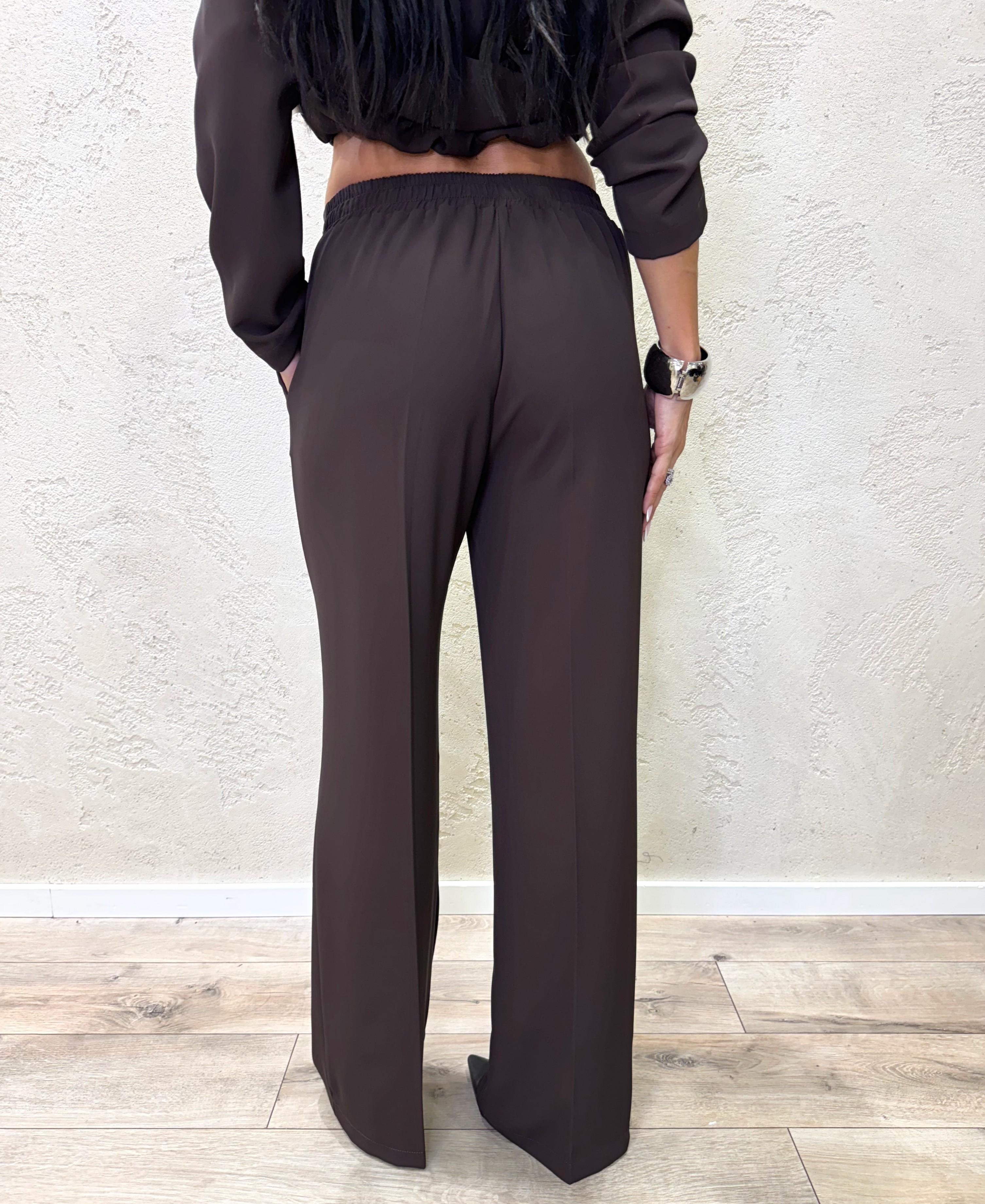 completo blazer con cintura e pantalone 303211 MORO SUSY MIX 