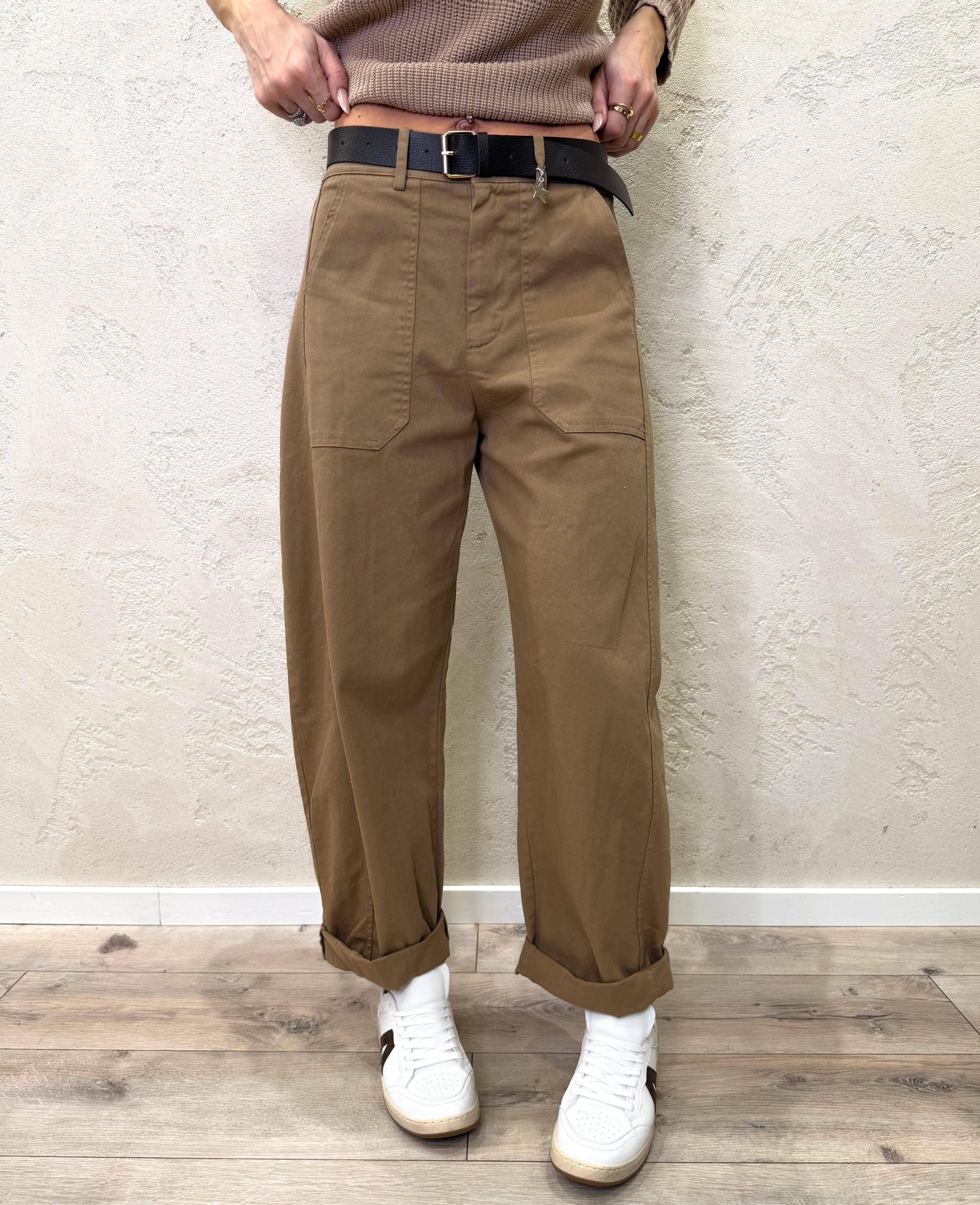 pantaloni modello baloon con maxi tasche frontali 58300 CAMMELLO SUSY MIX 