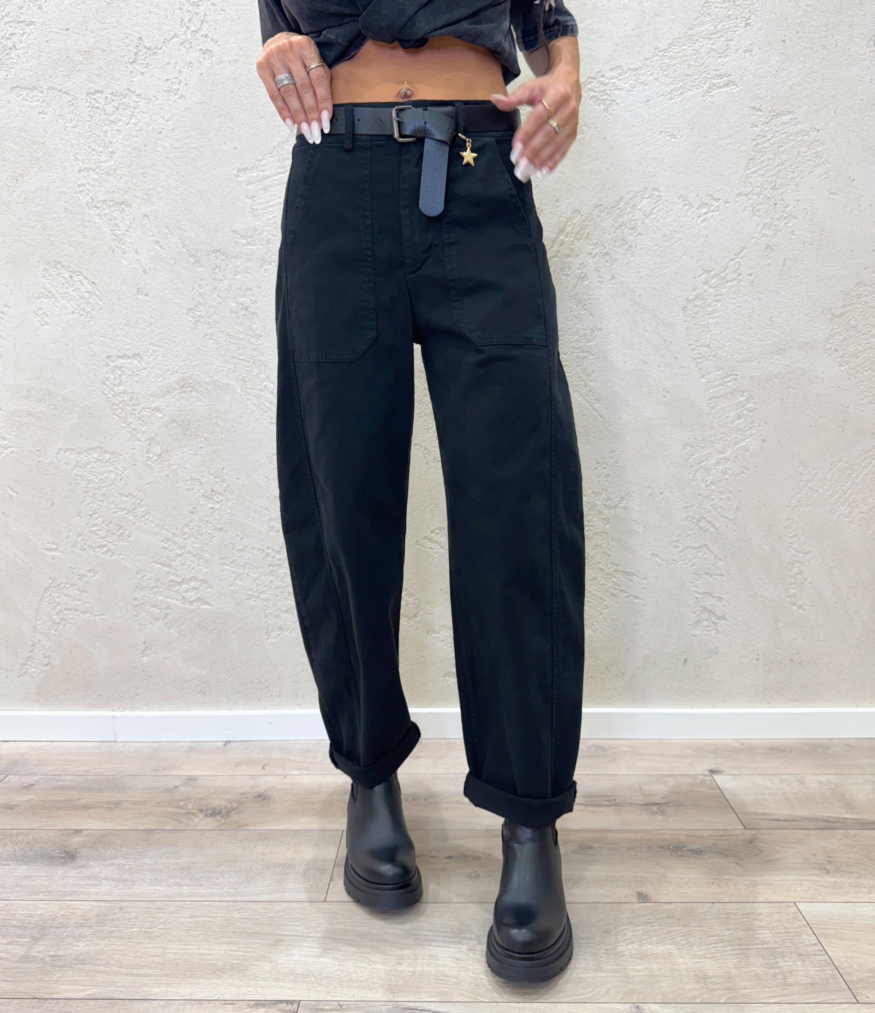pantalone modello ferro di cavallo 58300GAB NERO SUSY MIX 