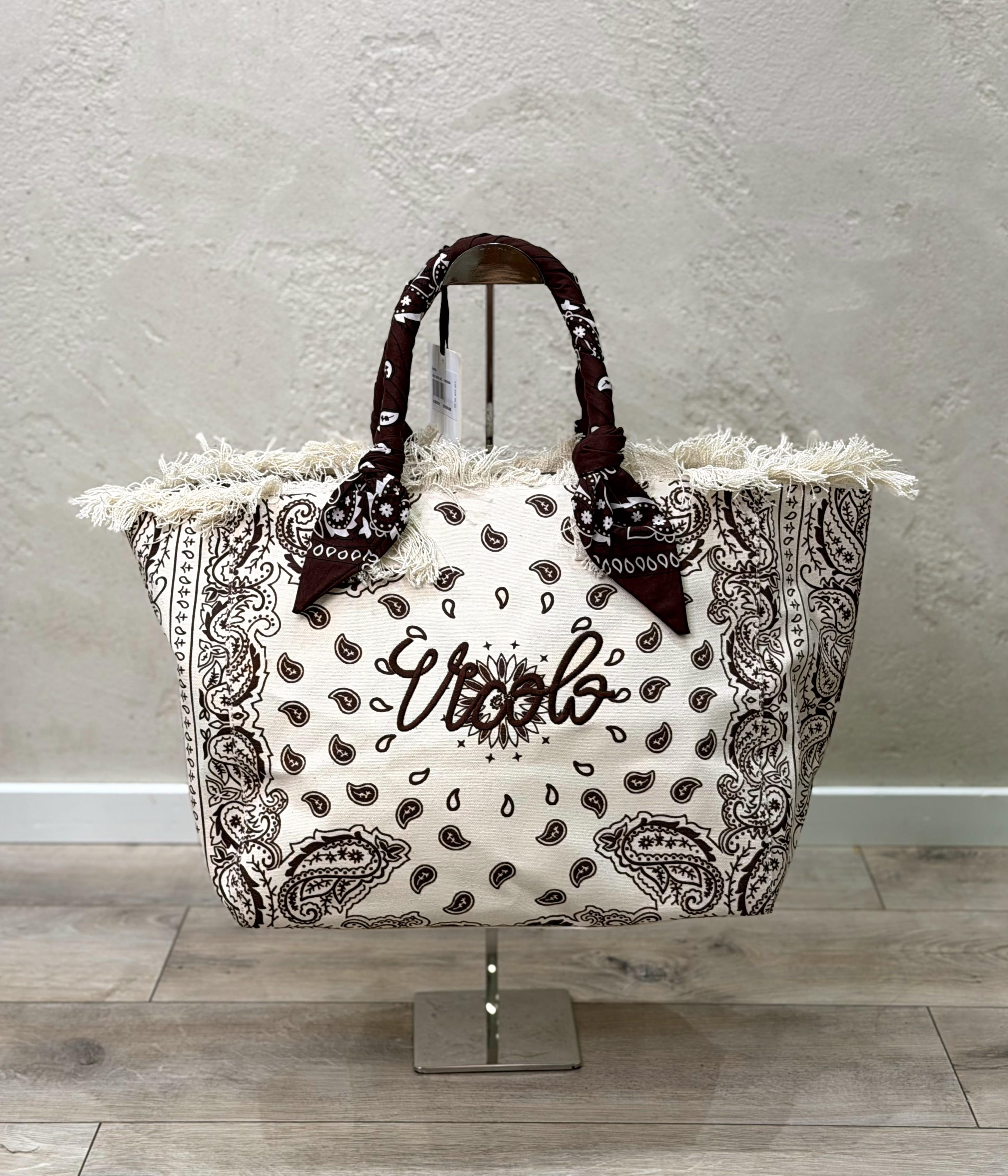 shopper in canvas stampa bandana XAB0005 NATURALE VICOLO 