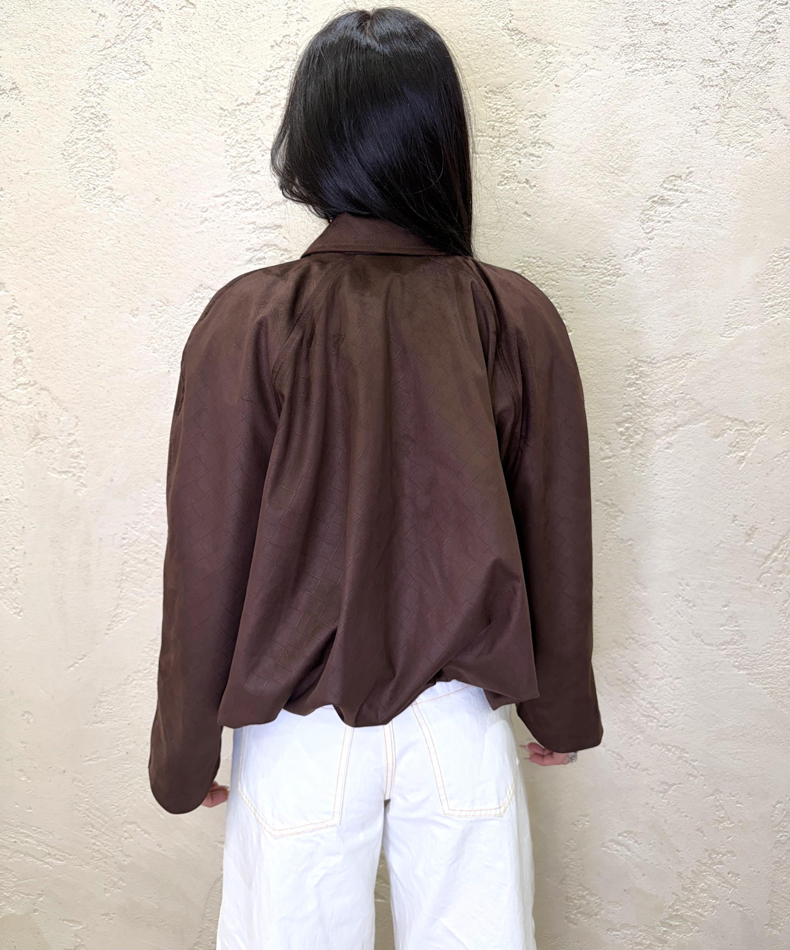 bomber in suede effetto intrecciato 26B4164 MORO TENSIONE IN 