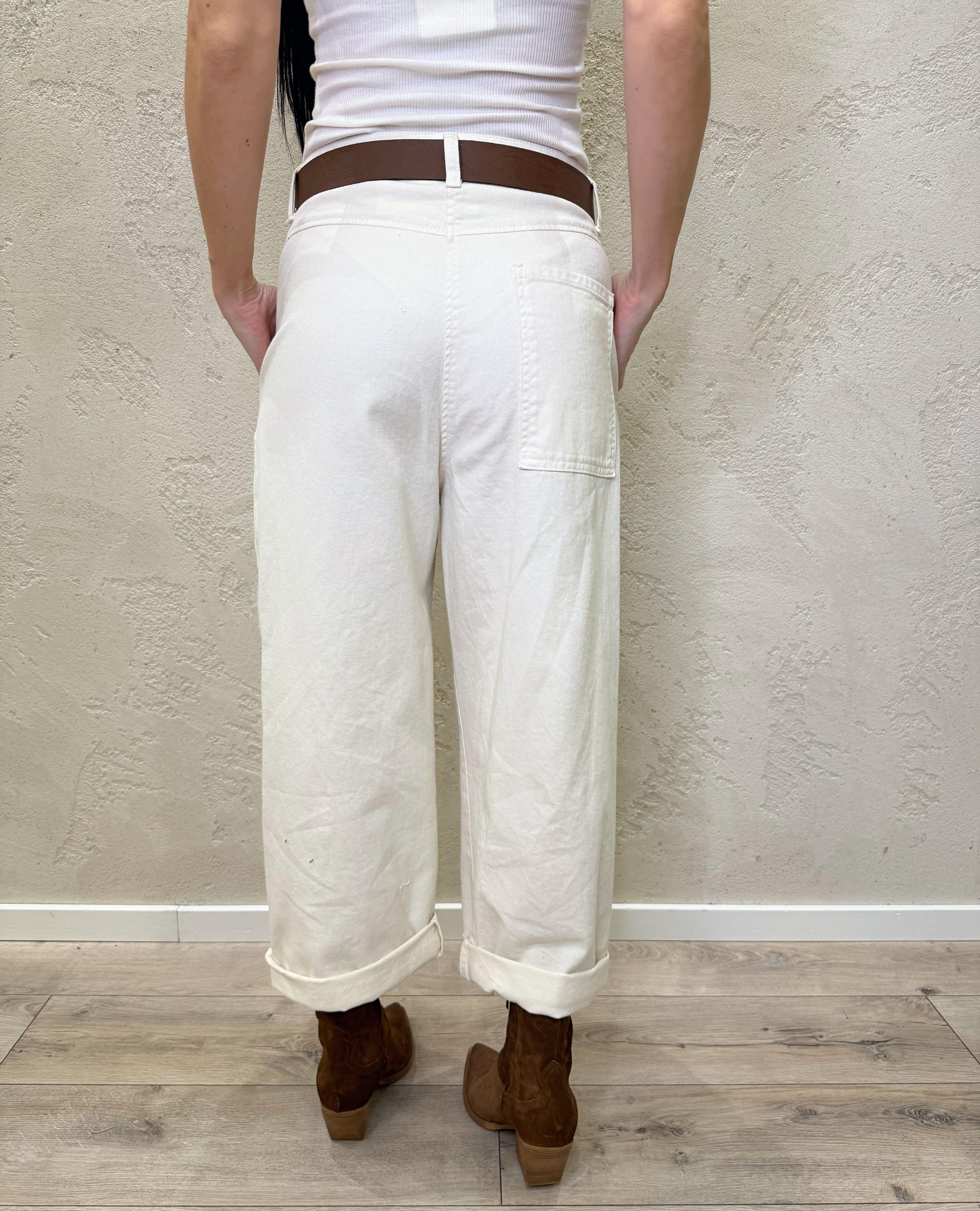 pantalone balloon con cintura in dotazione P773A151 BURRO DIXIE 