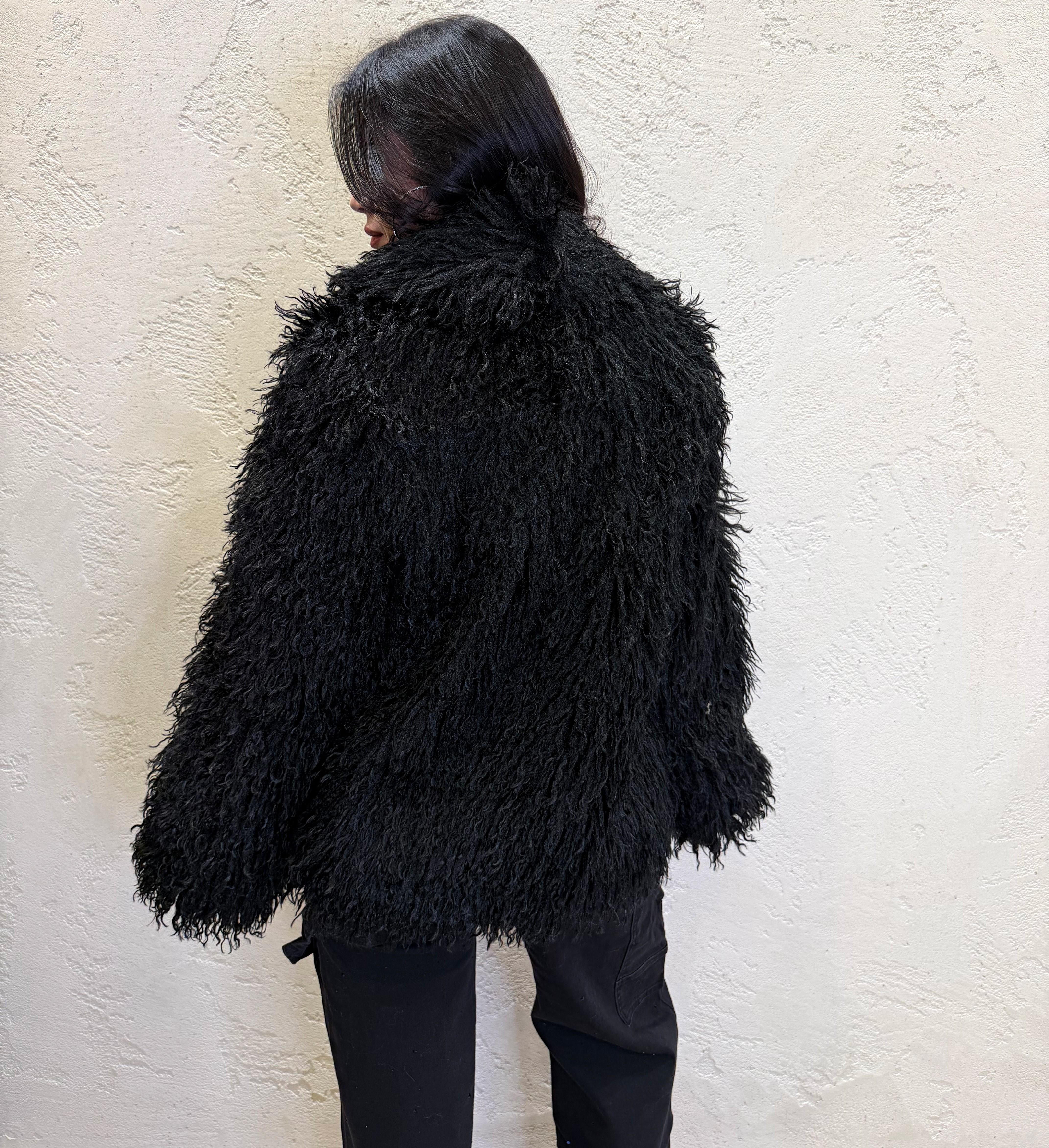 ecopelliccia mongolia 225230 NERO TENSIONE IN 