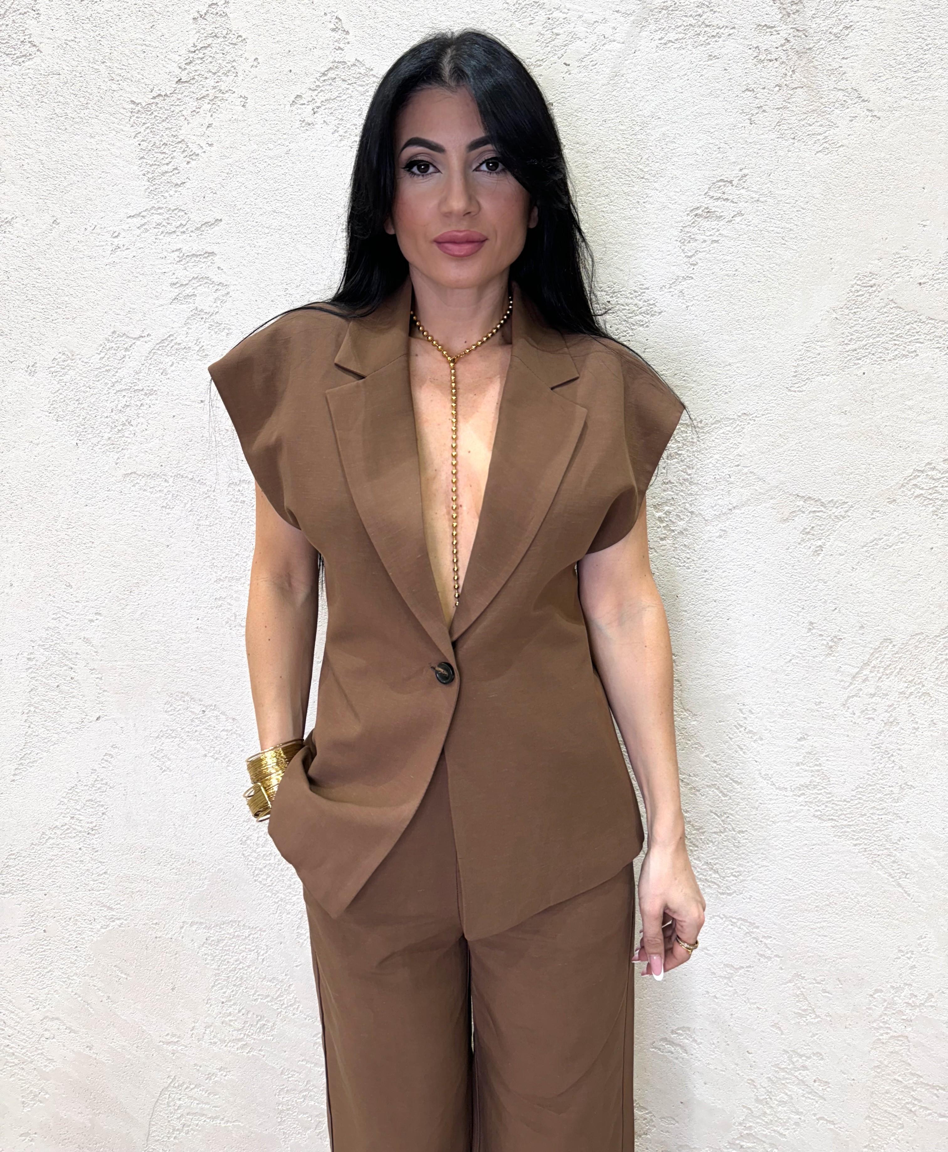 blazer a manica corta misto lino GL11-VPL TERRA MOTEL 