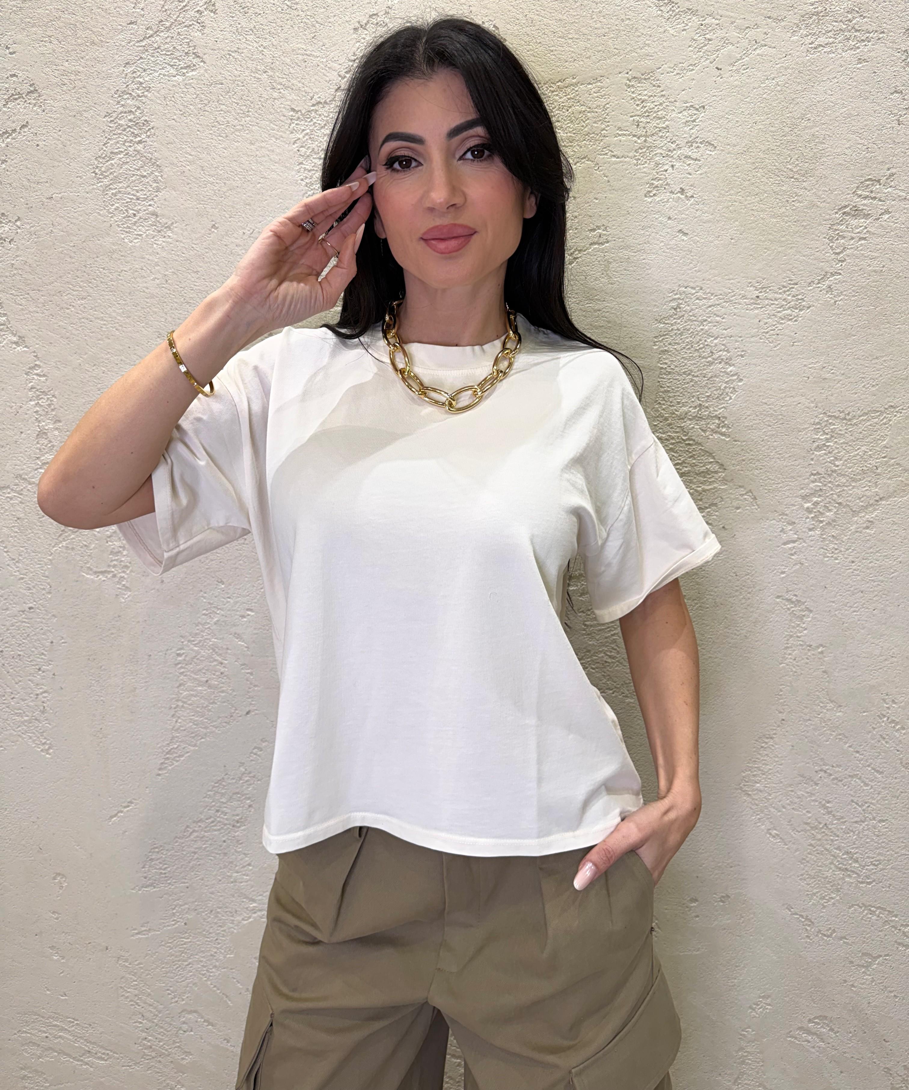 t-shirt a scatoletta MJS-Q017 BURRO HAVEONE 