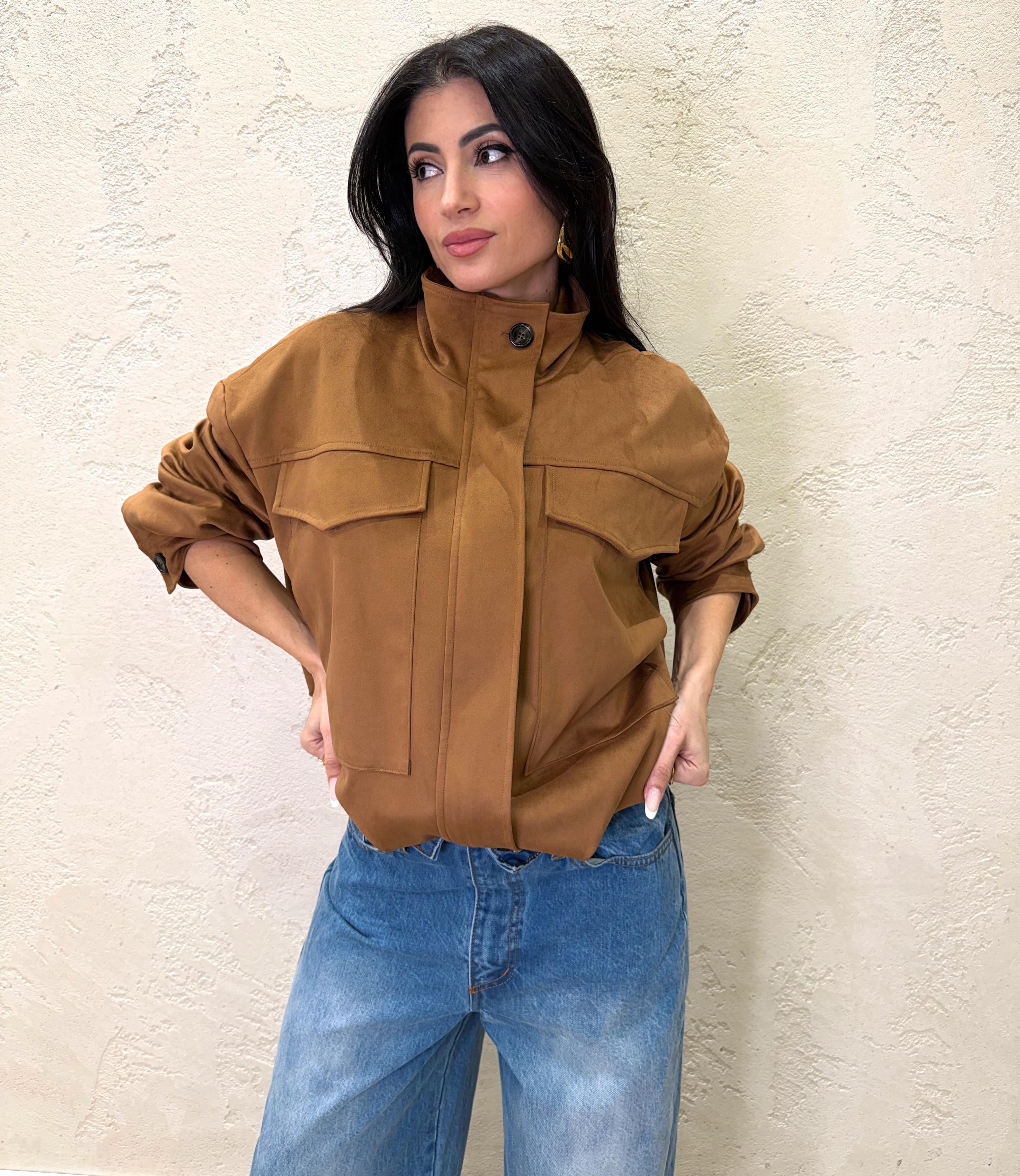 bomber in ecodainetto con maxi tasche CP81MT-S TABACCO MOTEL 