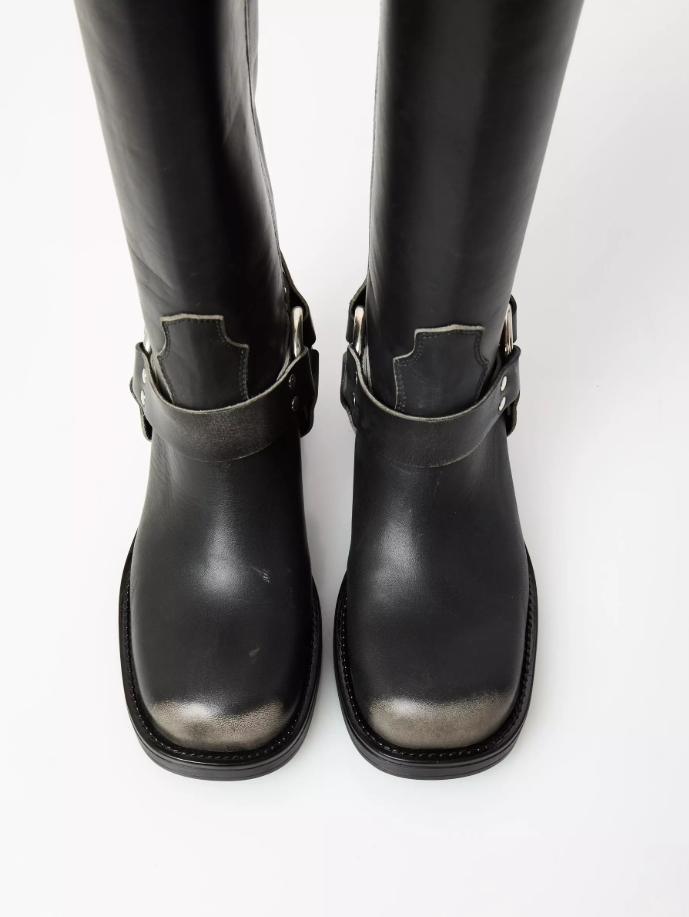 biker in pelle AT2350 NERO FUMO OVYE' 