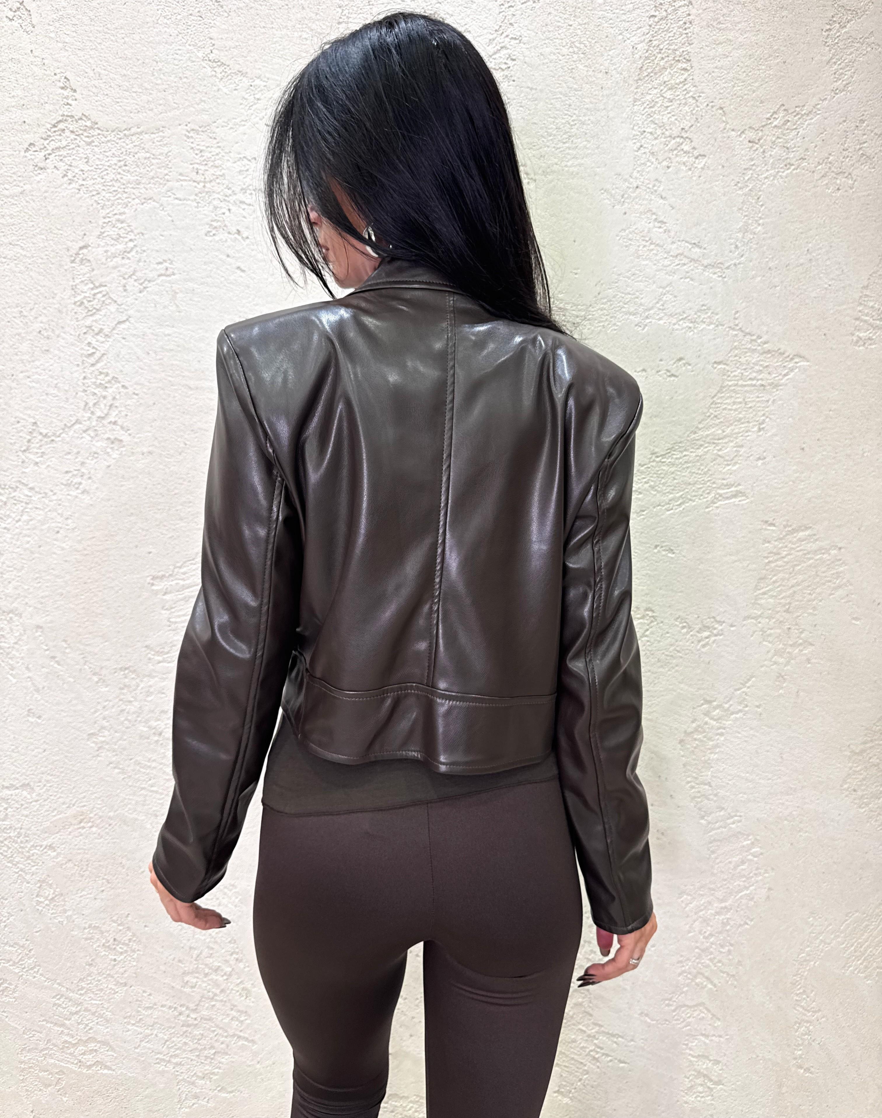 chiodo in ecopelle PP241T10 MORO SUSY MIX 