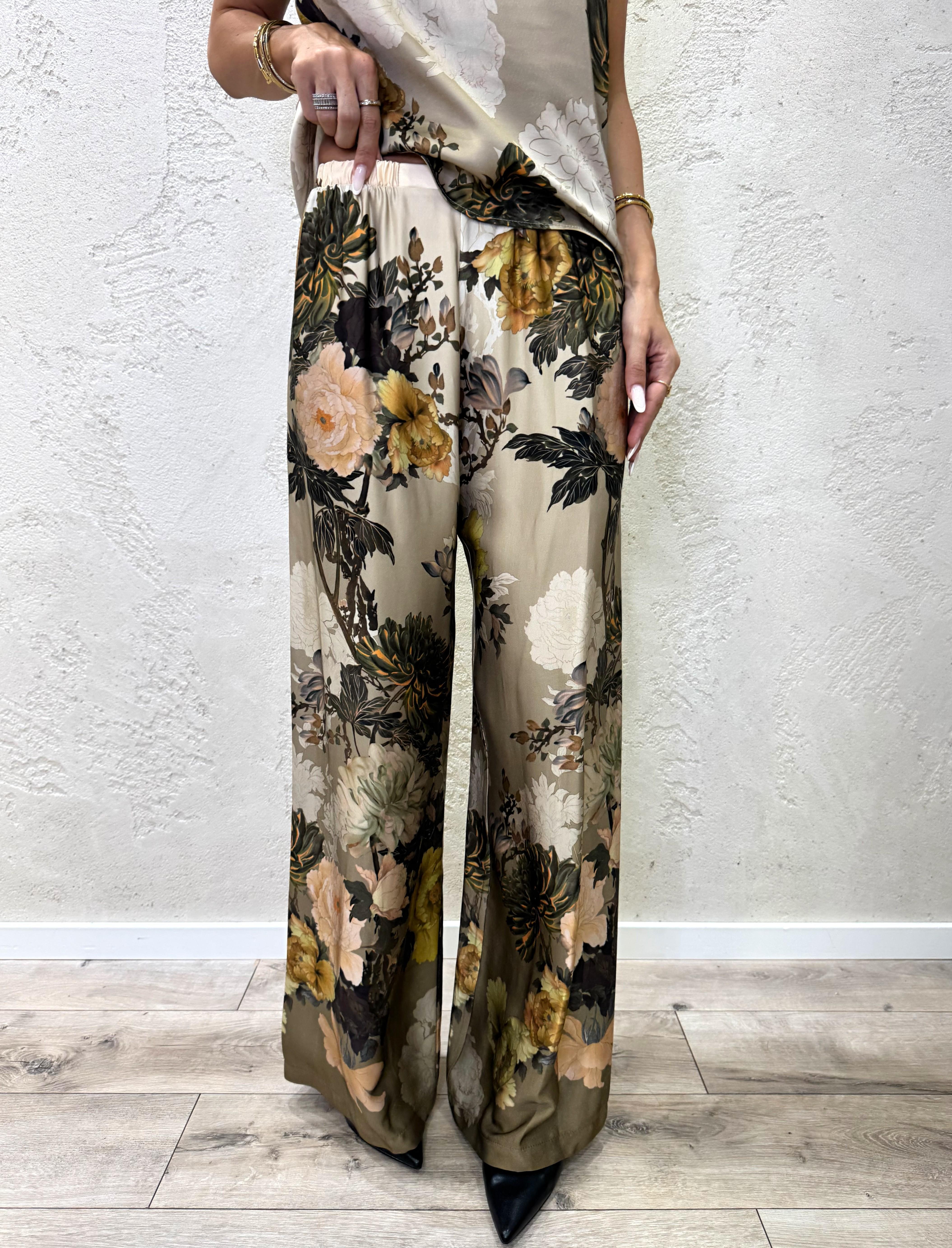 pantalone ampio satinato in fantasia P6B2KJF FANTASIA IMPERIAL 