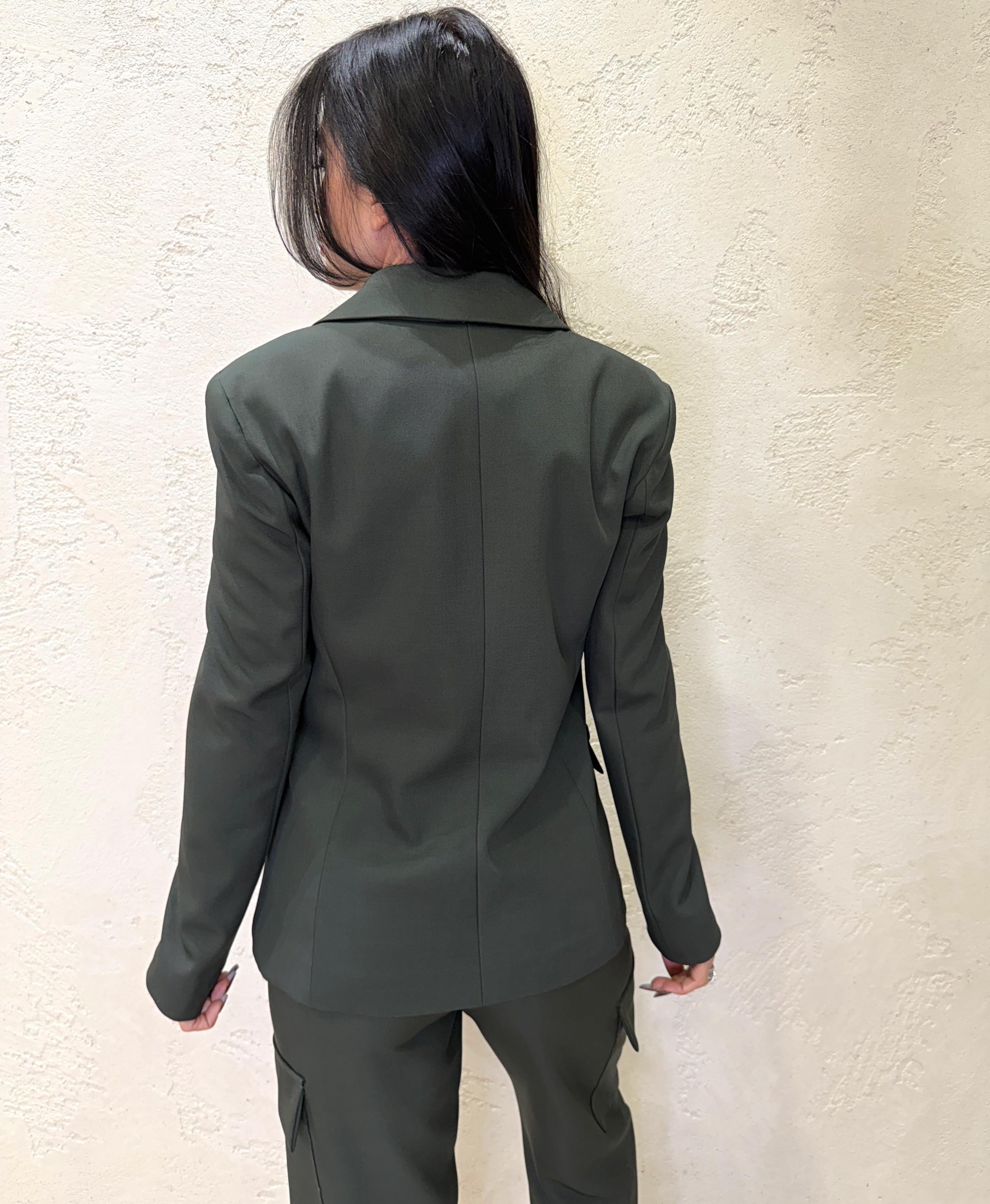 blazer basico con doppio bottone TF1519 MILITARE VICOLO 