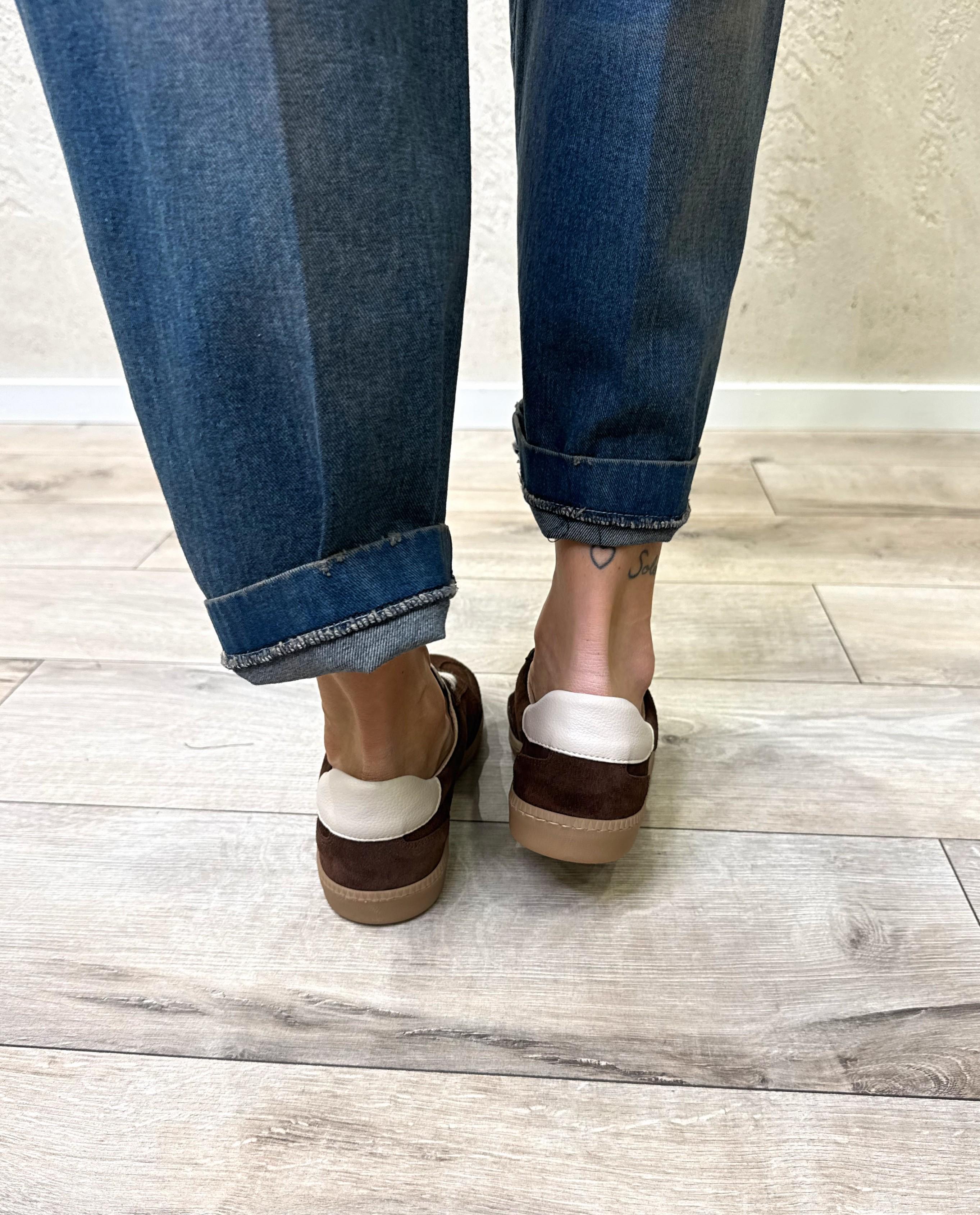 sneakers in vera pelle FE4467M MARRONE OVYE' 