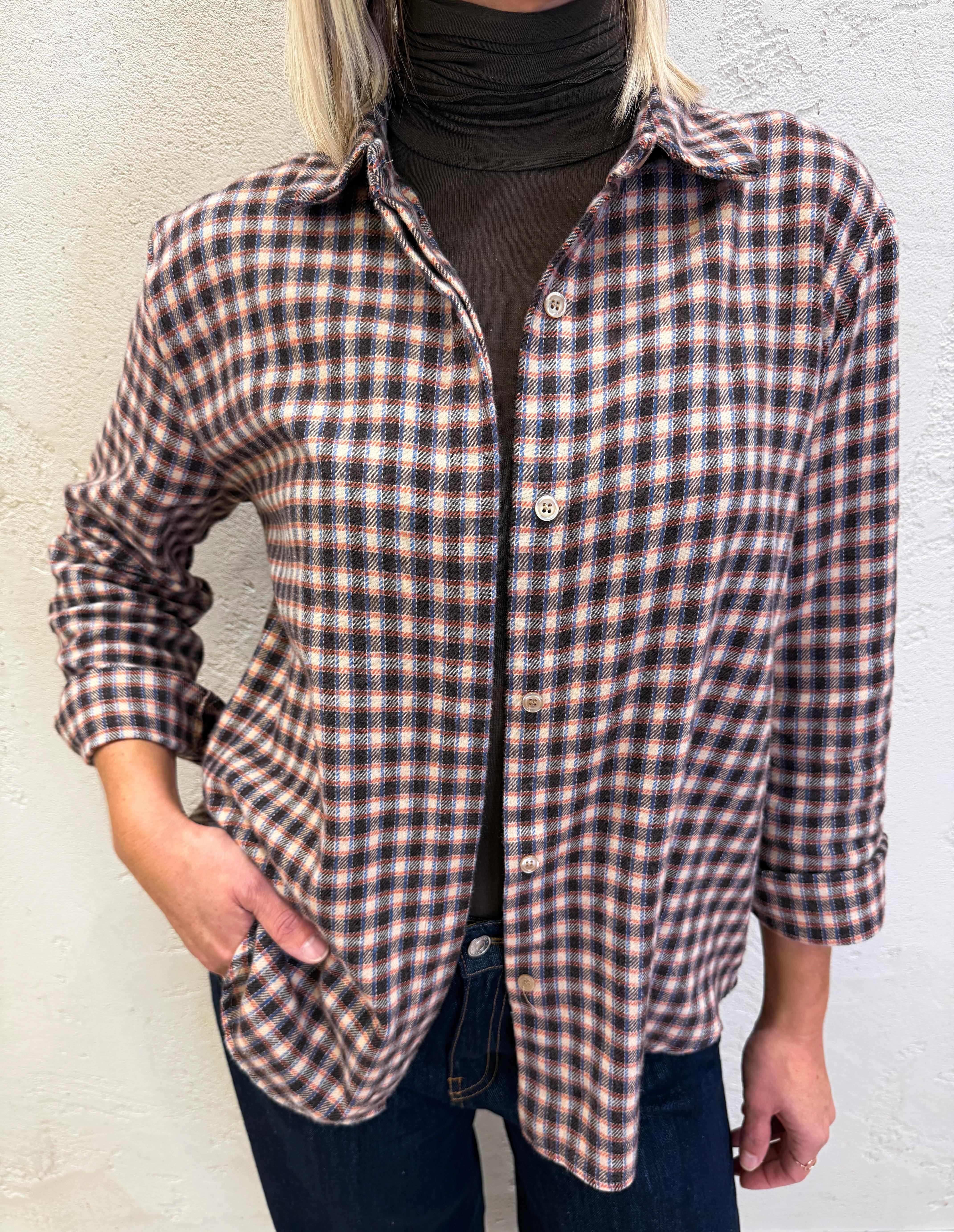 camicia check in flanella CJK-P126 RUGGINE/CAMMELLO/MORO HAVEONE 