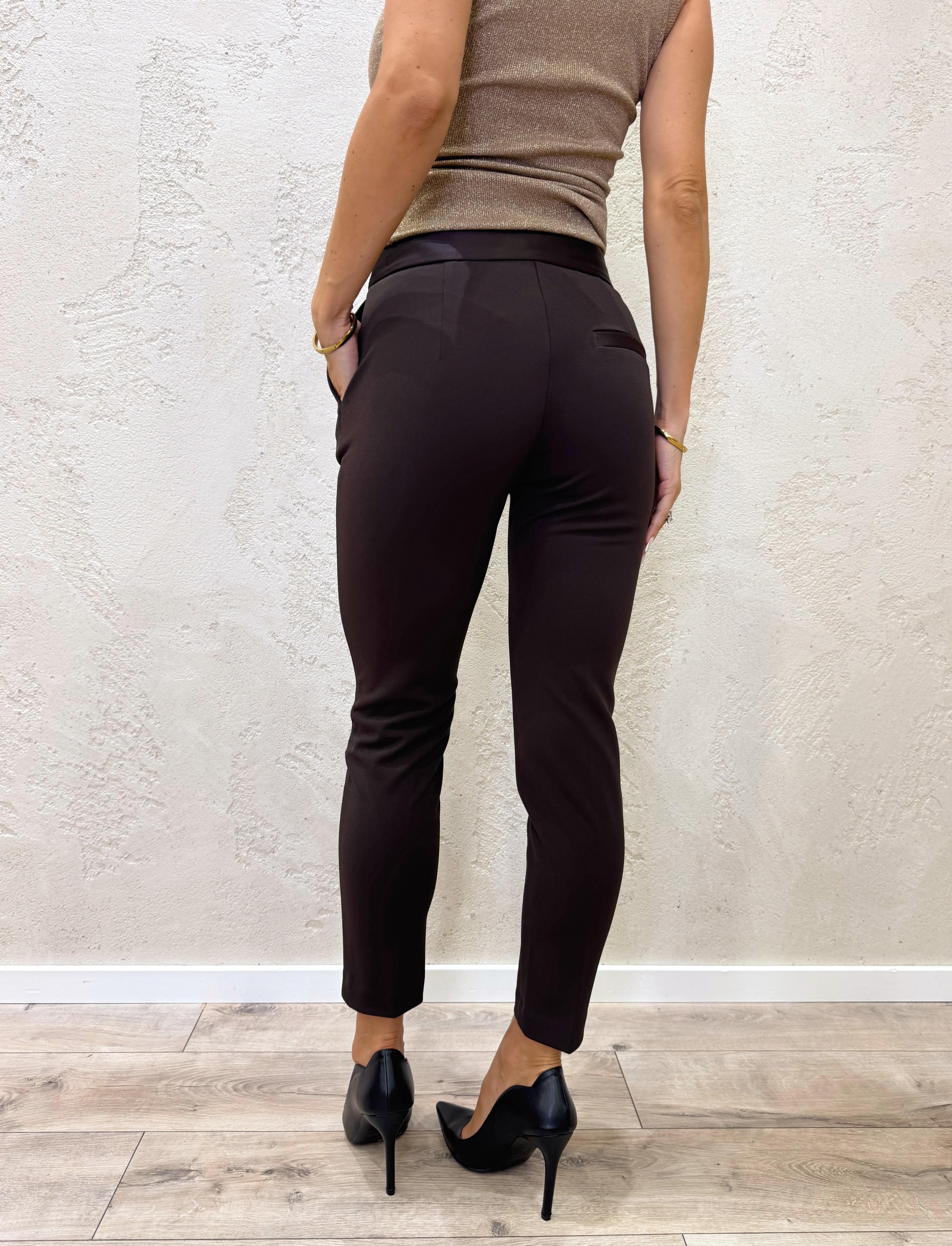 pantalone a sigaretta in crepe elasticizzato PVN2KAW MORO IMPERIAL 