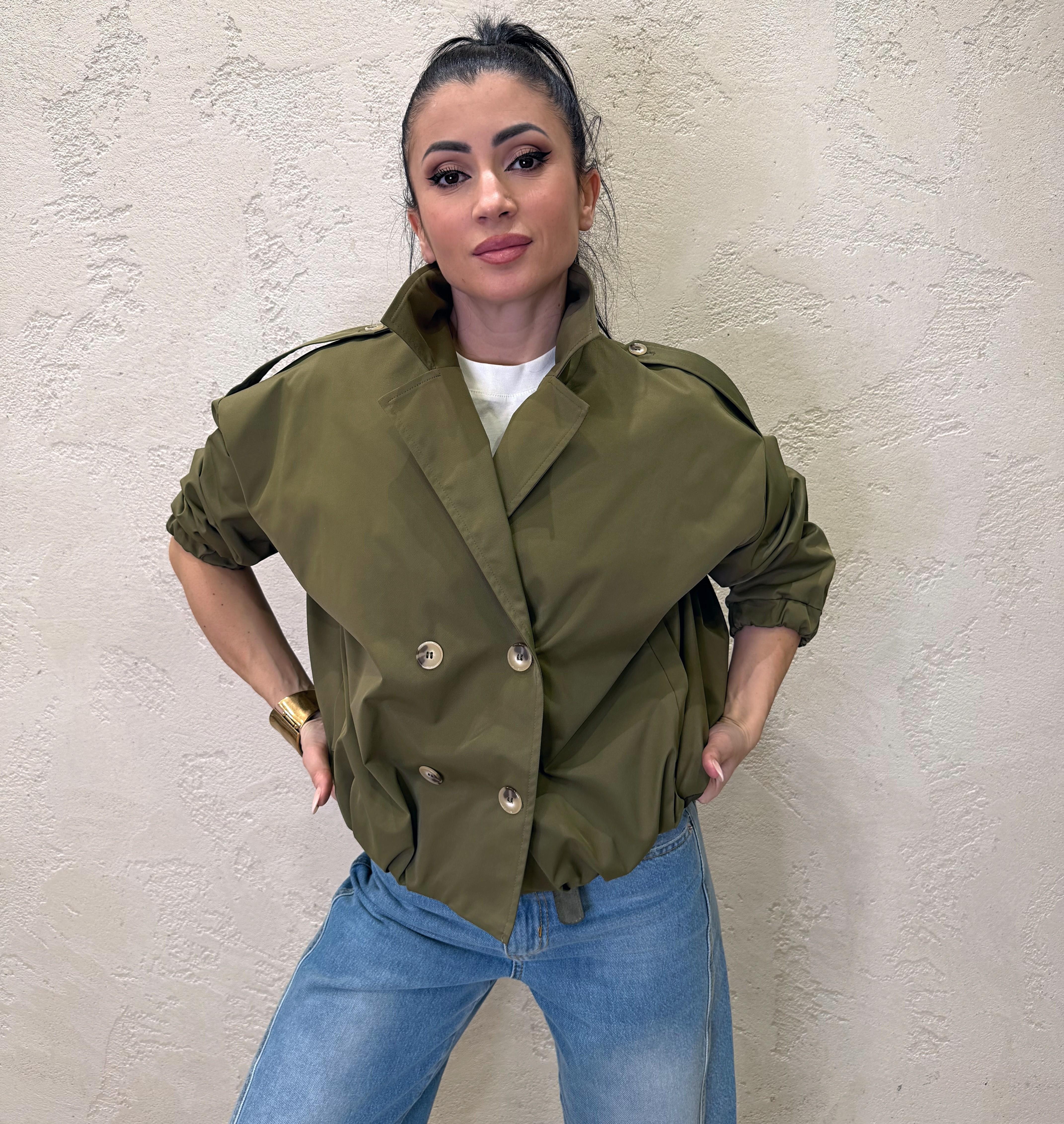 trench a bomber doppiopetto tessuto tecnico JDNL1ET MILITARE DIXIE 