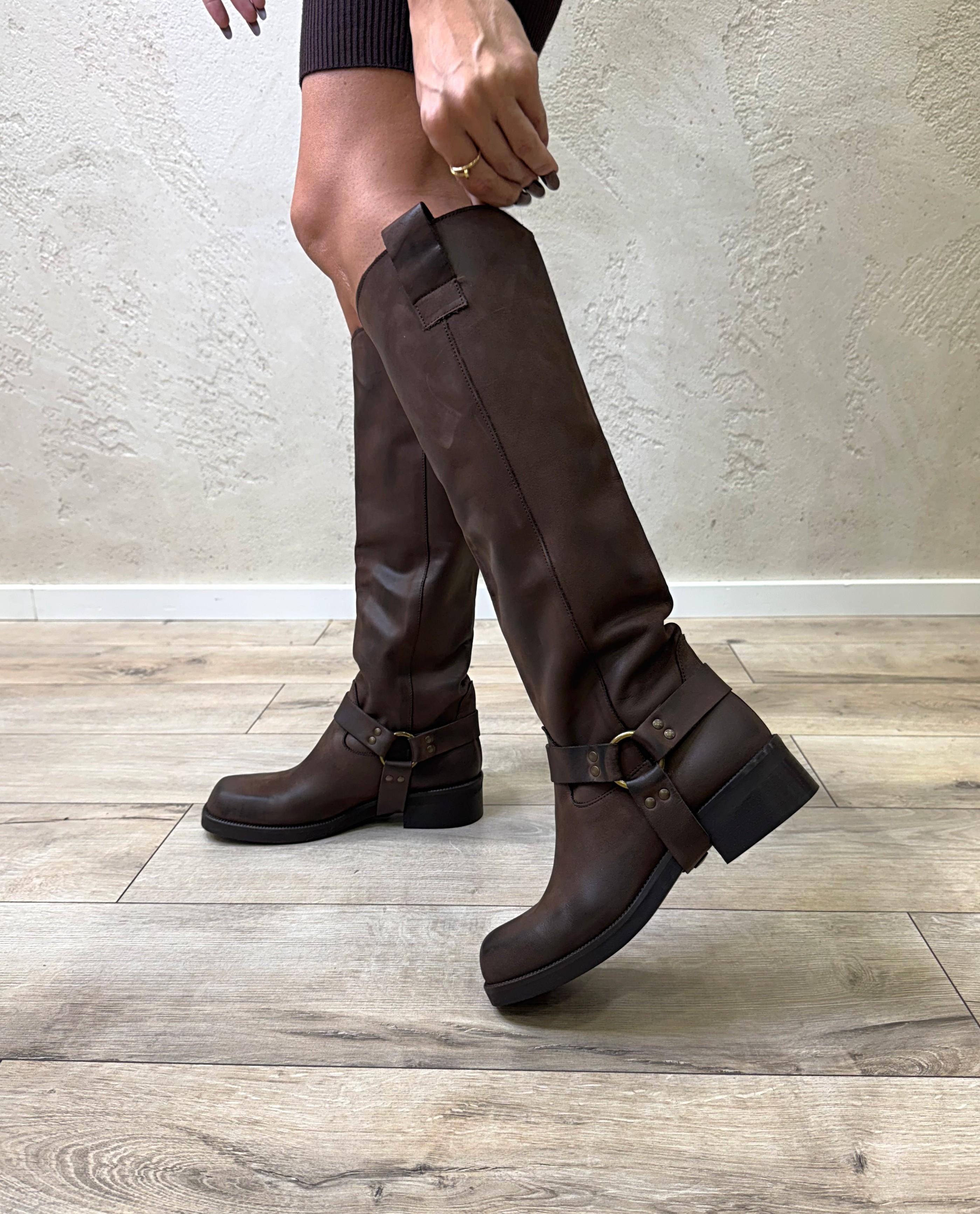 biker in nabuk cinghia removibile 4612 MORO DIVINE FOLLIE 