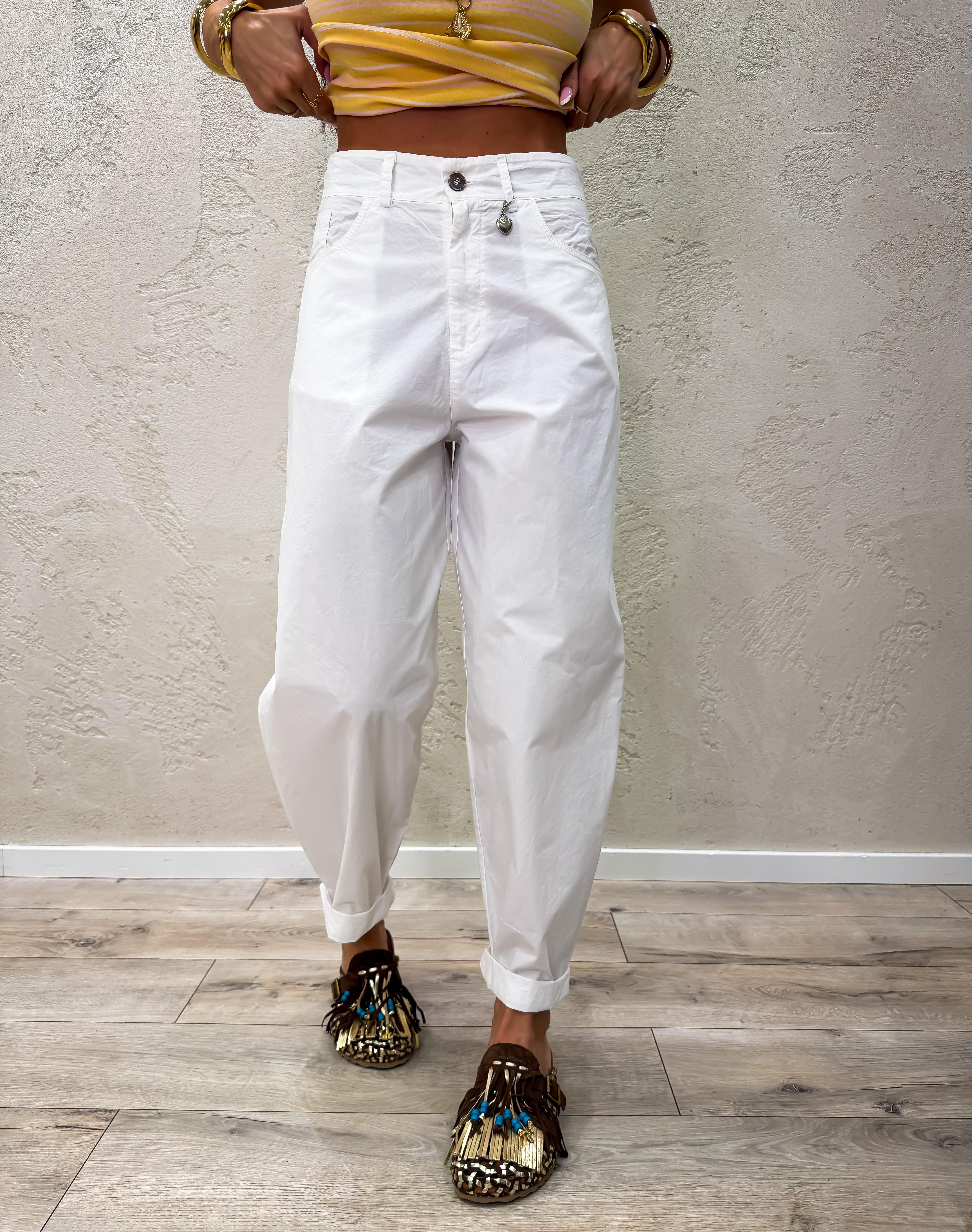 pantalone in contone a ovetto 60285TL LATTE SUSY MIX 