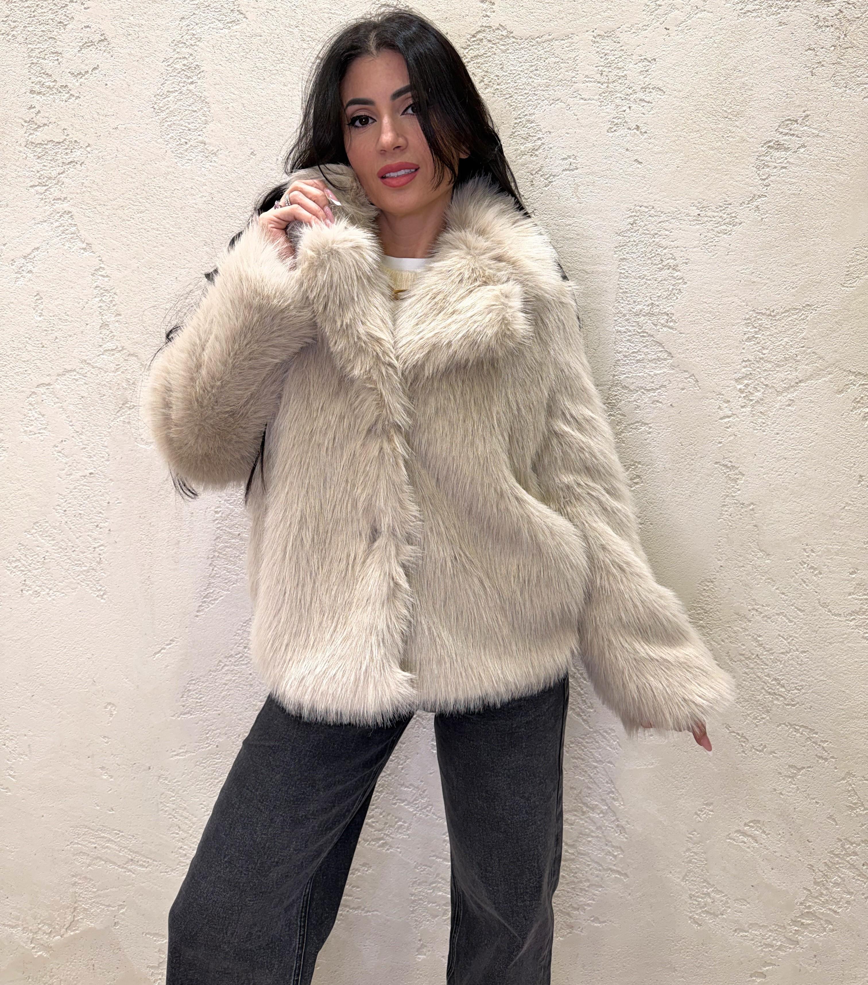 ecopelliccia collo a rever 223239-M25 AVENA MOTEL 