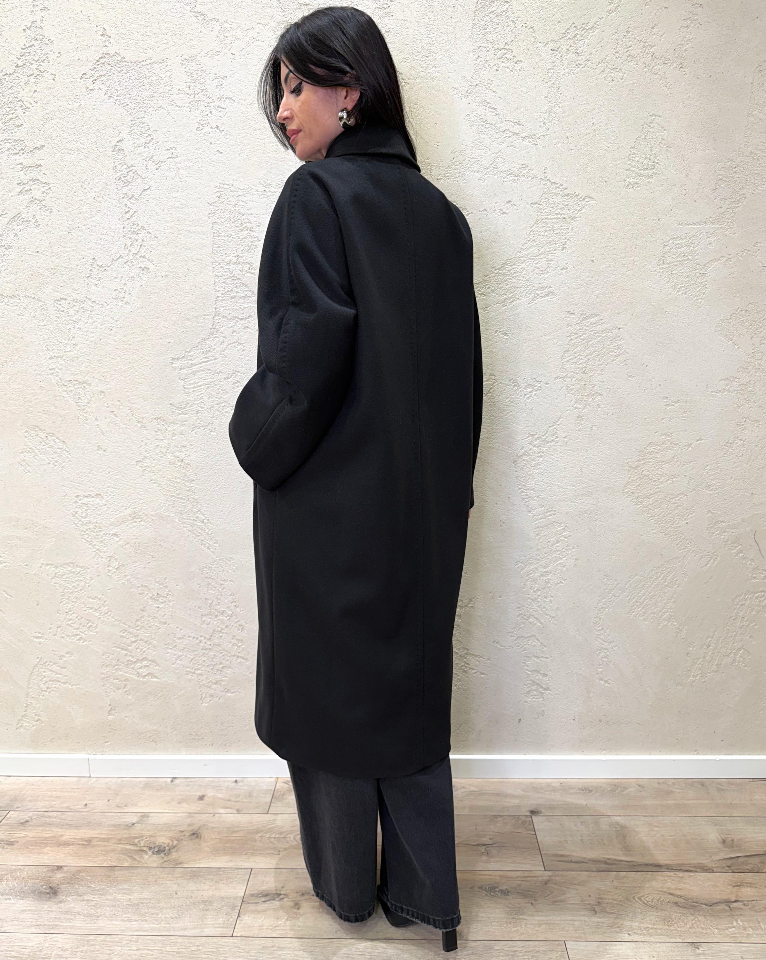 cappotto lungo doppio petto 9746MRKAI25 NERO TENSIONE IN 