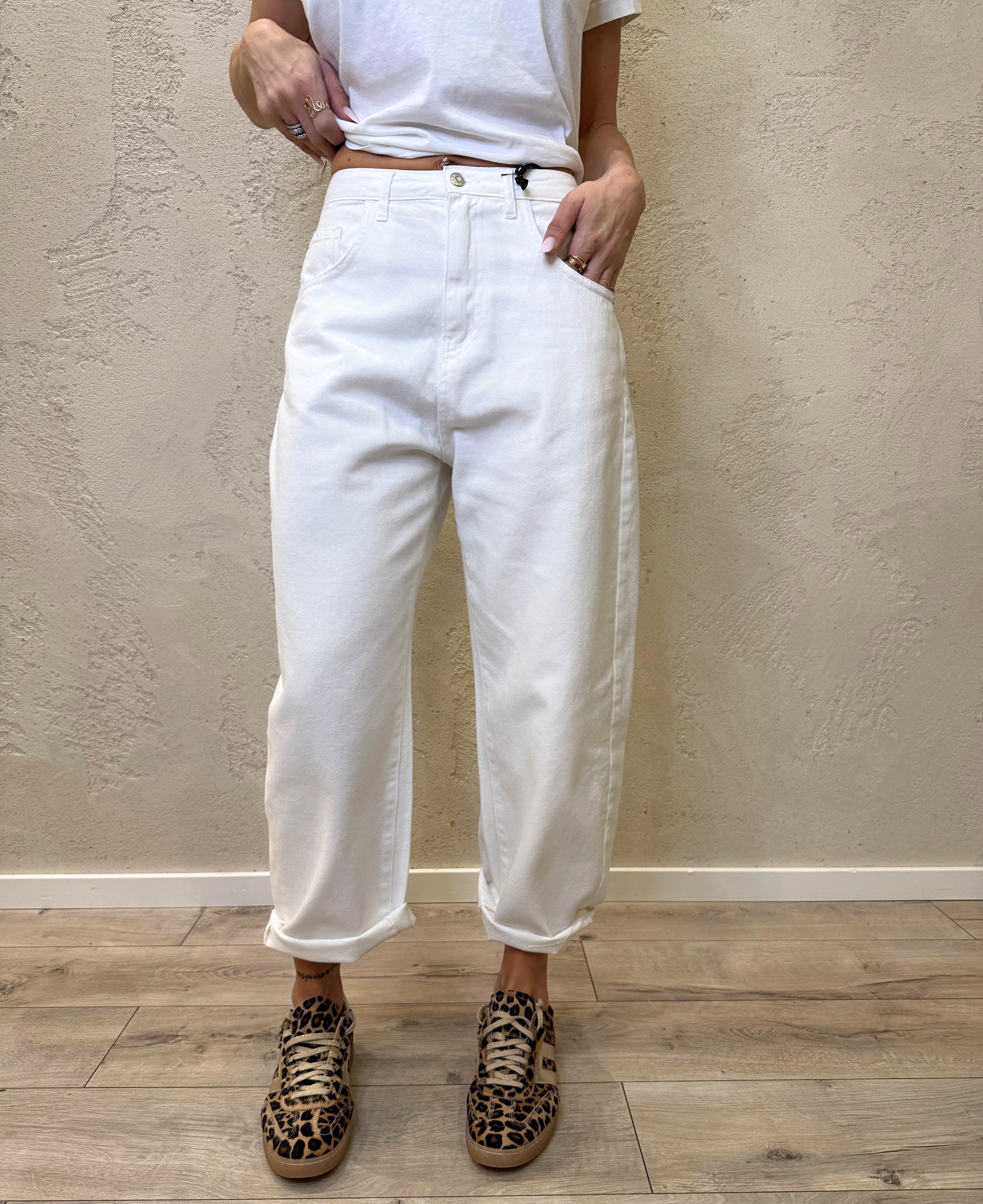 jeans modello aria in tela ferma baloon PGZ-Q345 BIANCO HAVEONE 