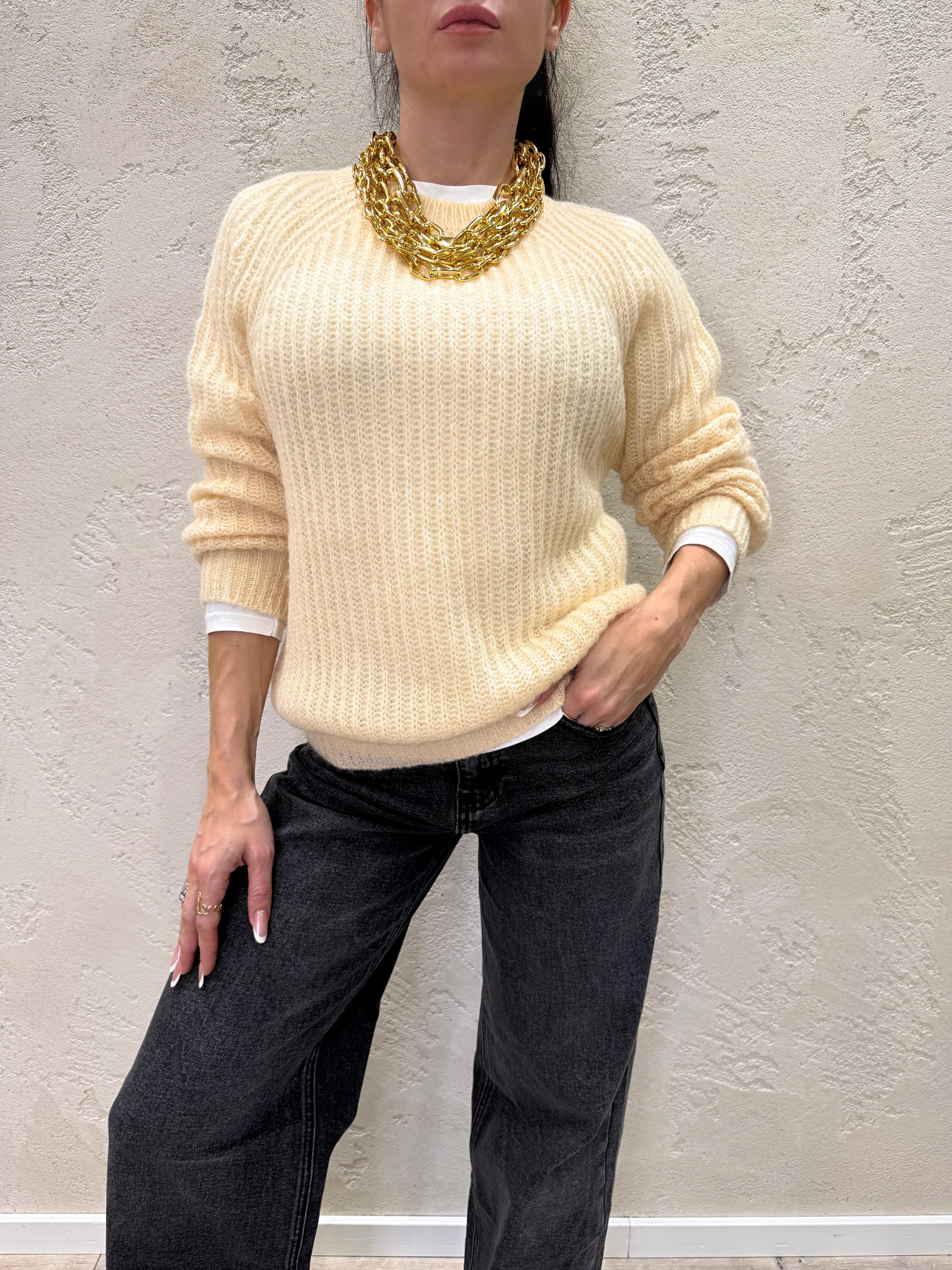 pull misto mohair punto ajour 55086F VANIGLIA VICOLO 