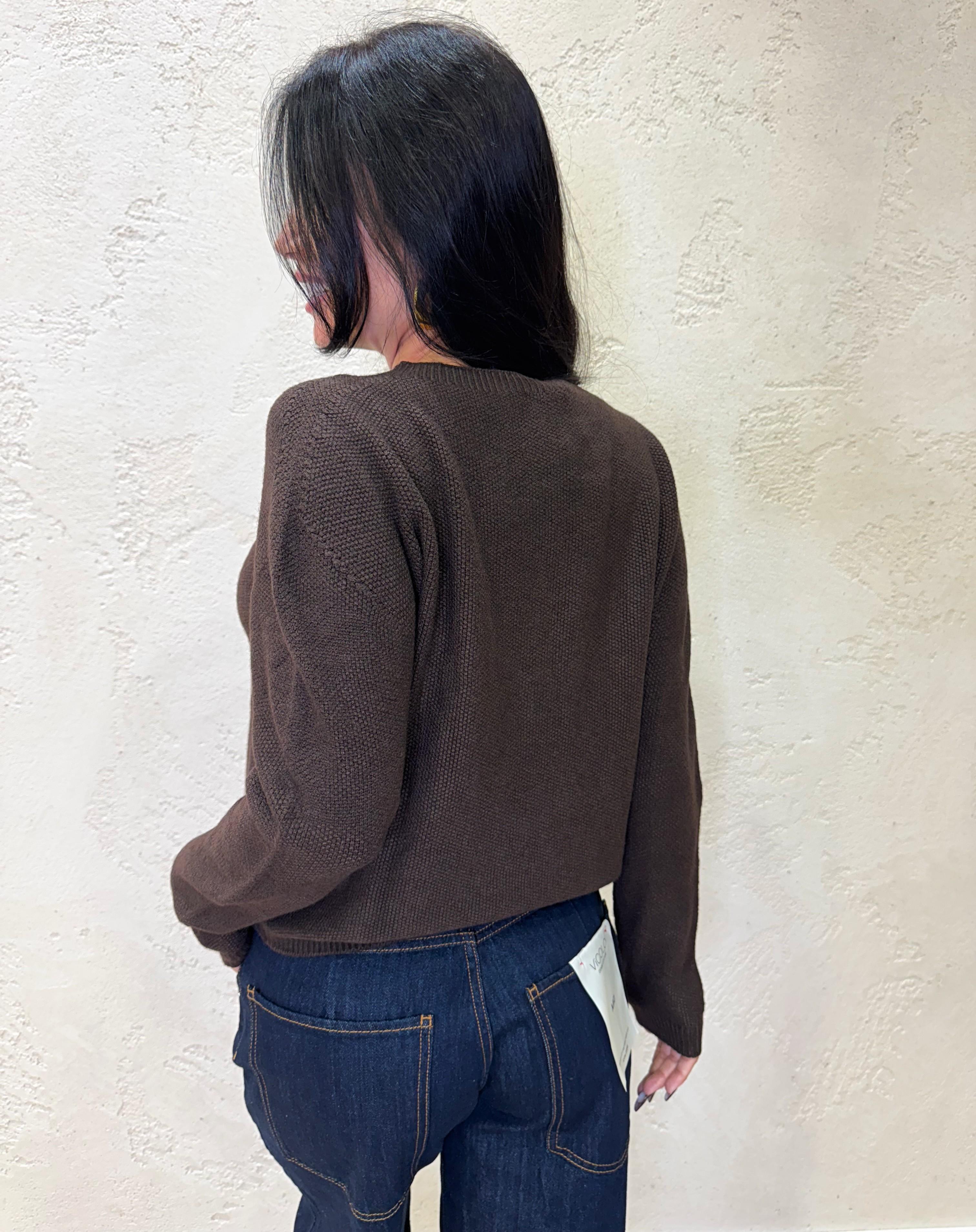 maglia girocollo a punto riso 78172J CAFFE SUSY MIX 