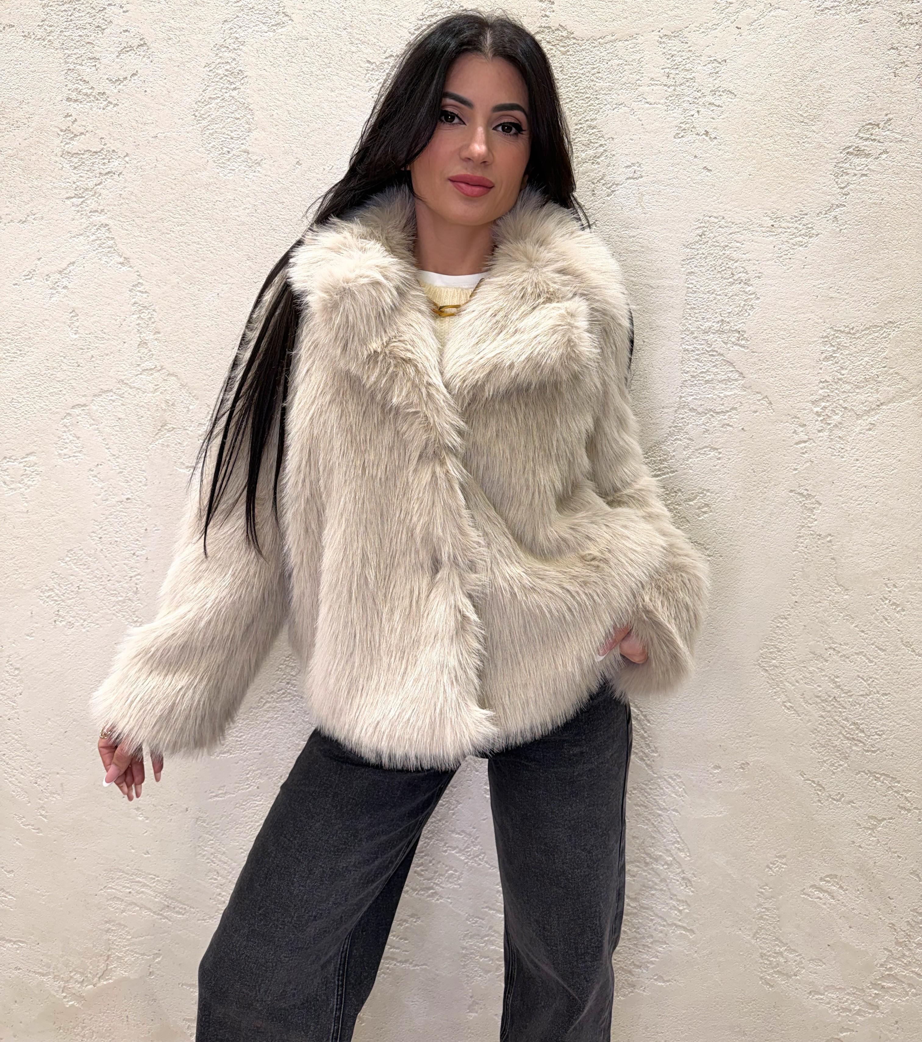 ecopelliccia collo a rever 223239-M25 AVENA MOTEL 