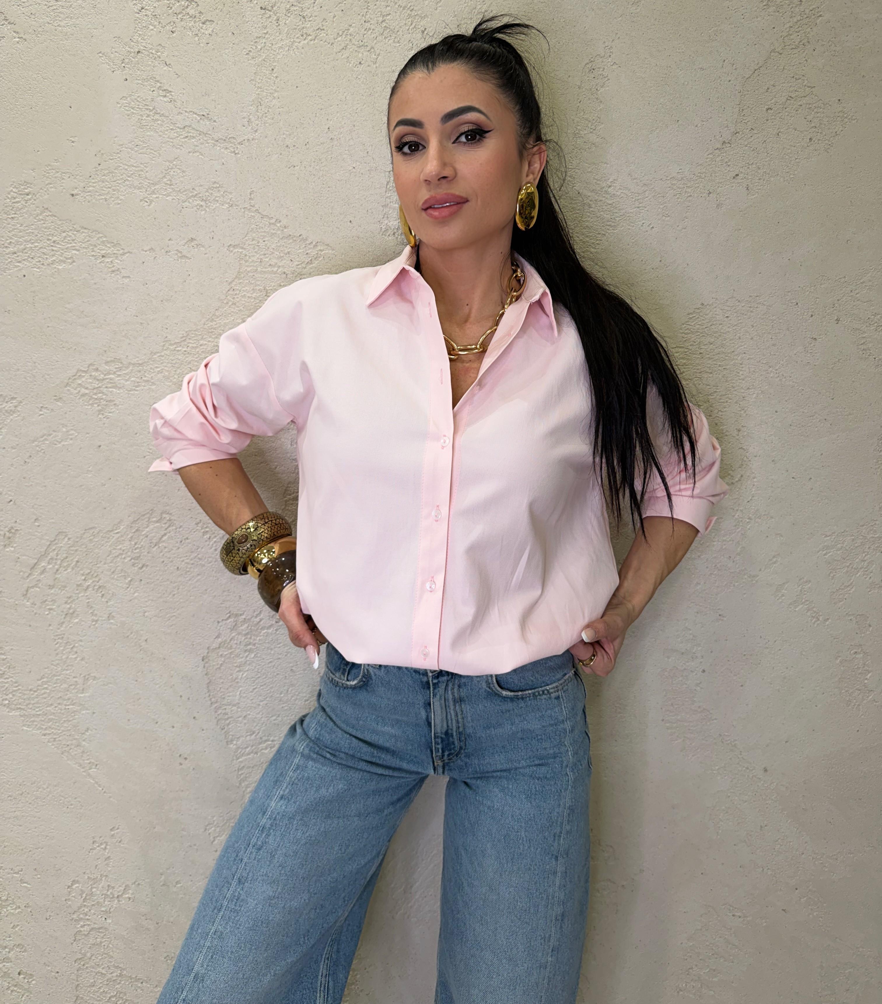 camicia ampia tessuto oxford C881A047 ROSA DIXIE 