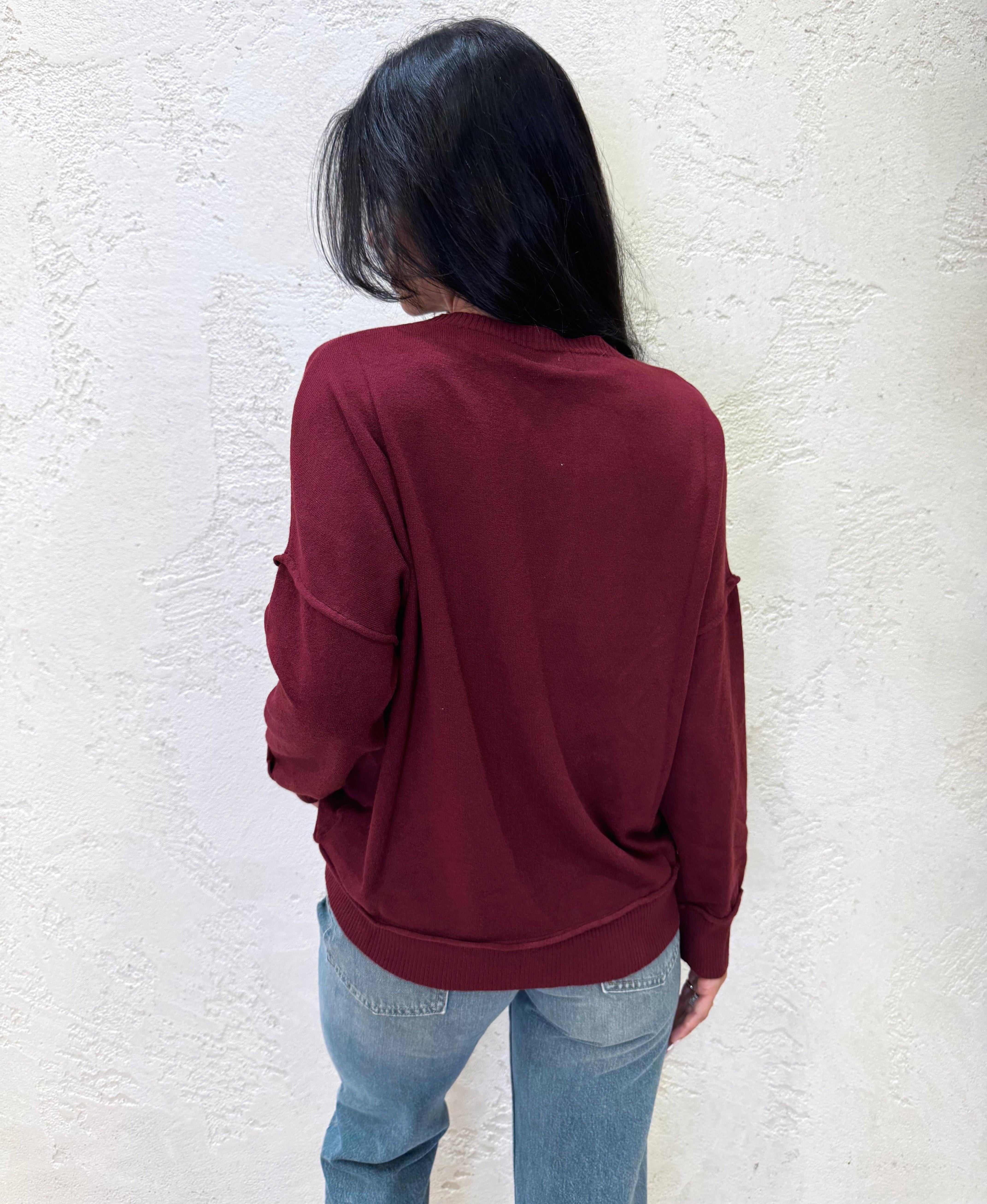 maglia morbida a girocollo 2350 BORDEAUX SUSY MIX 