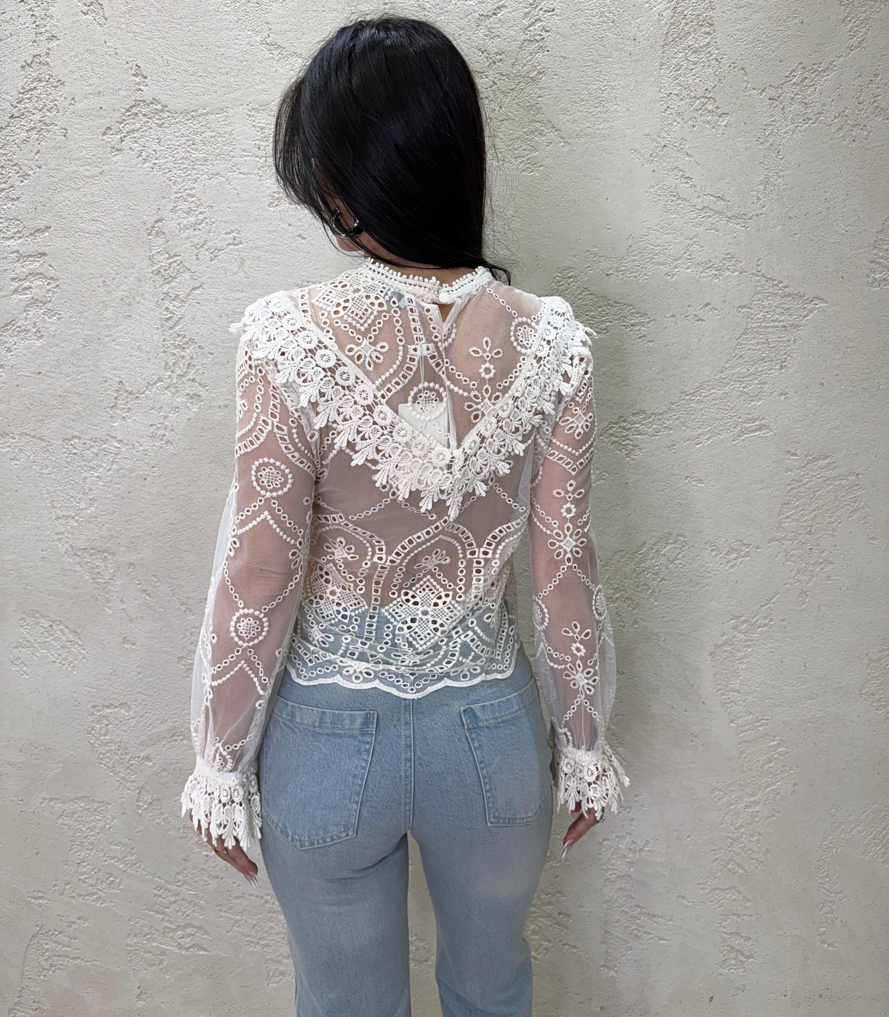 blusa in pizzo S26C645 BURRO MOTEL 