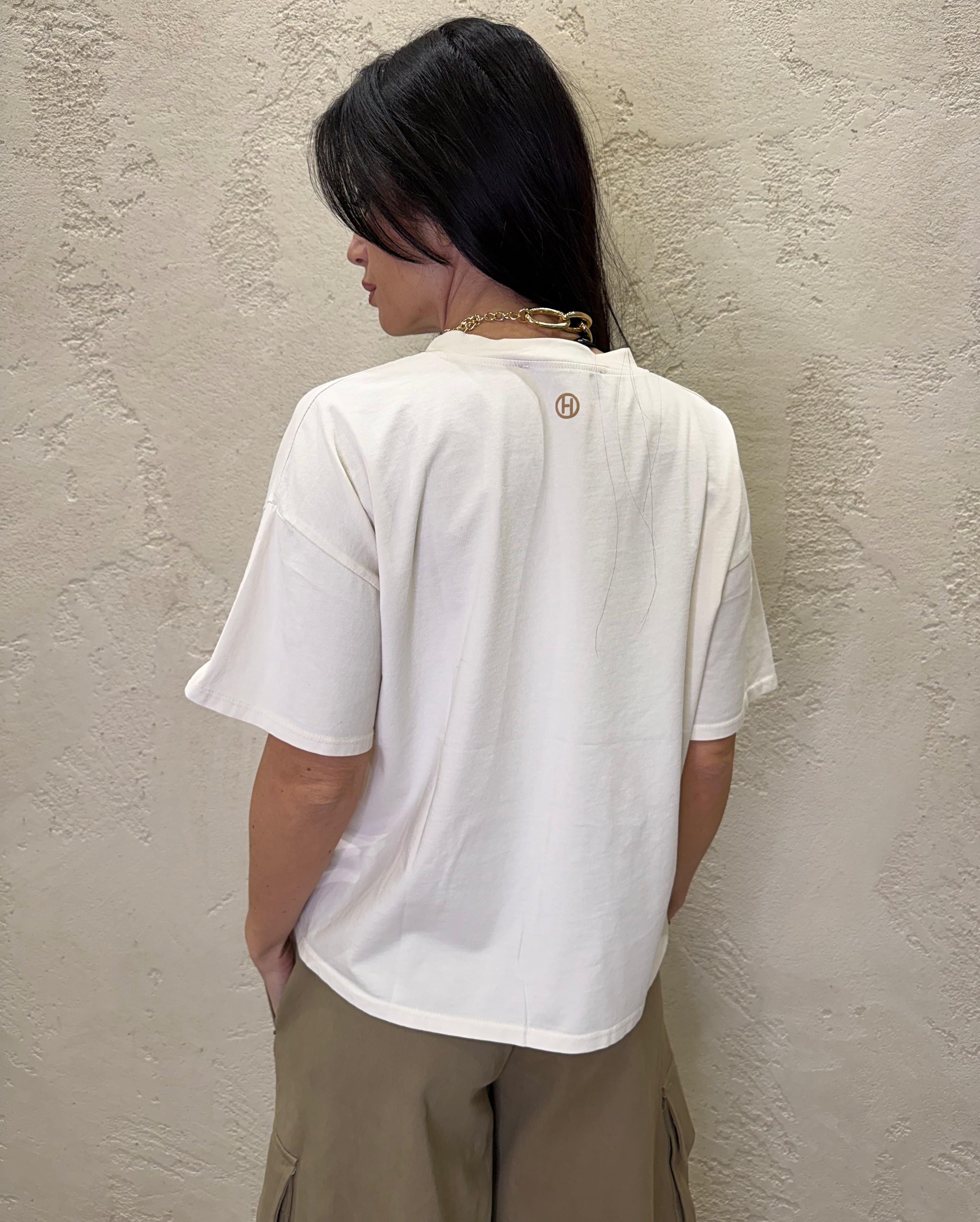 t-shirt a scatoletta MJS-Q017 BURRO HAVEONE 