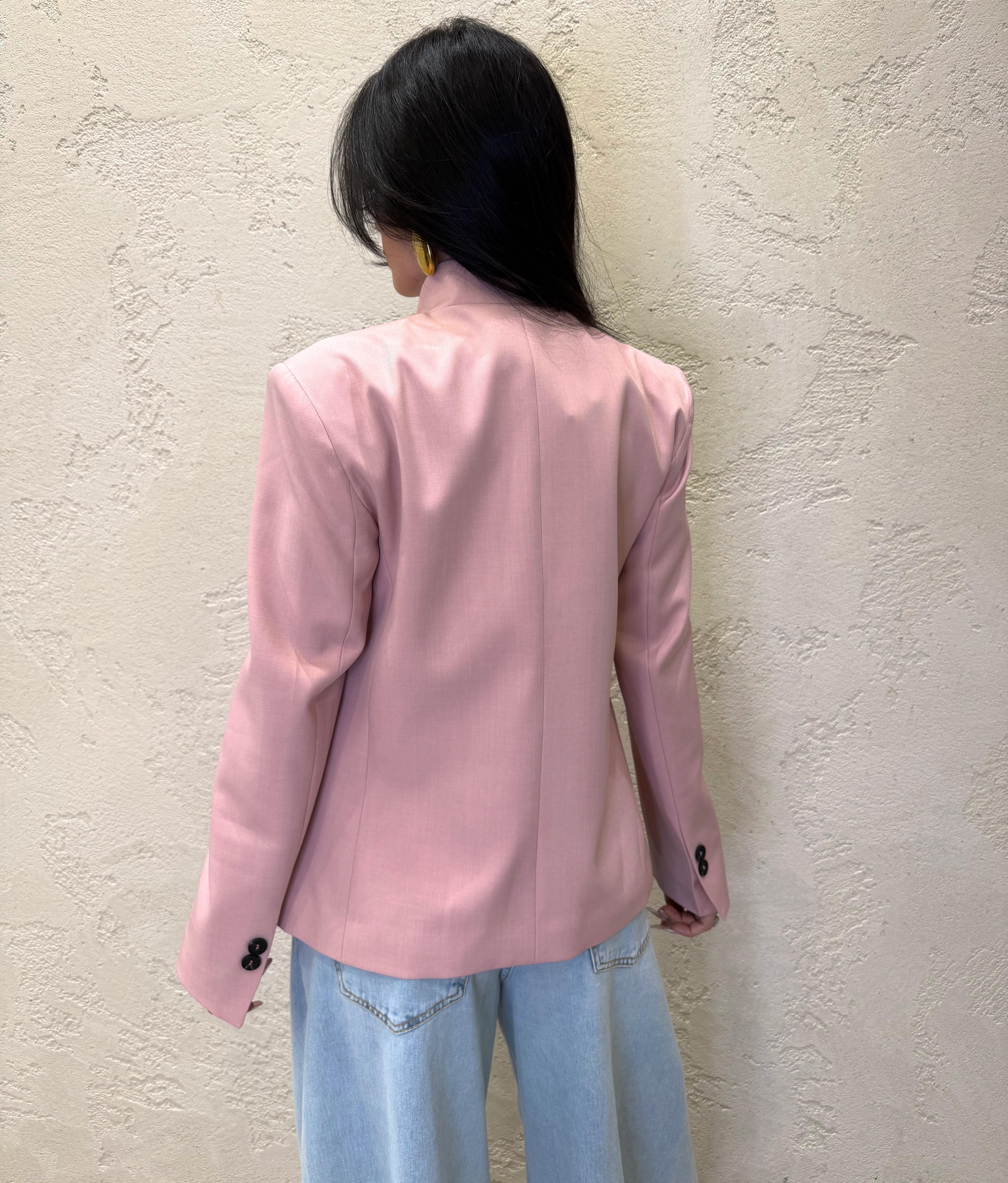 giacca con collo alla coreana e chiusura asimmetrica JMN-Q090 ROSA HAVEONE 