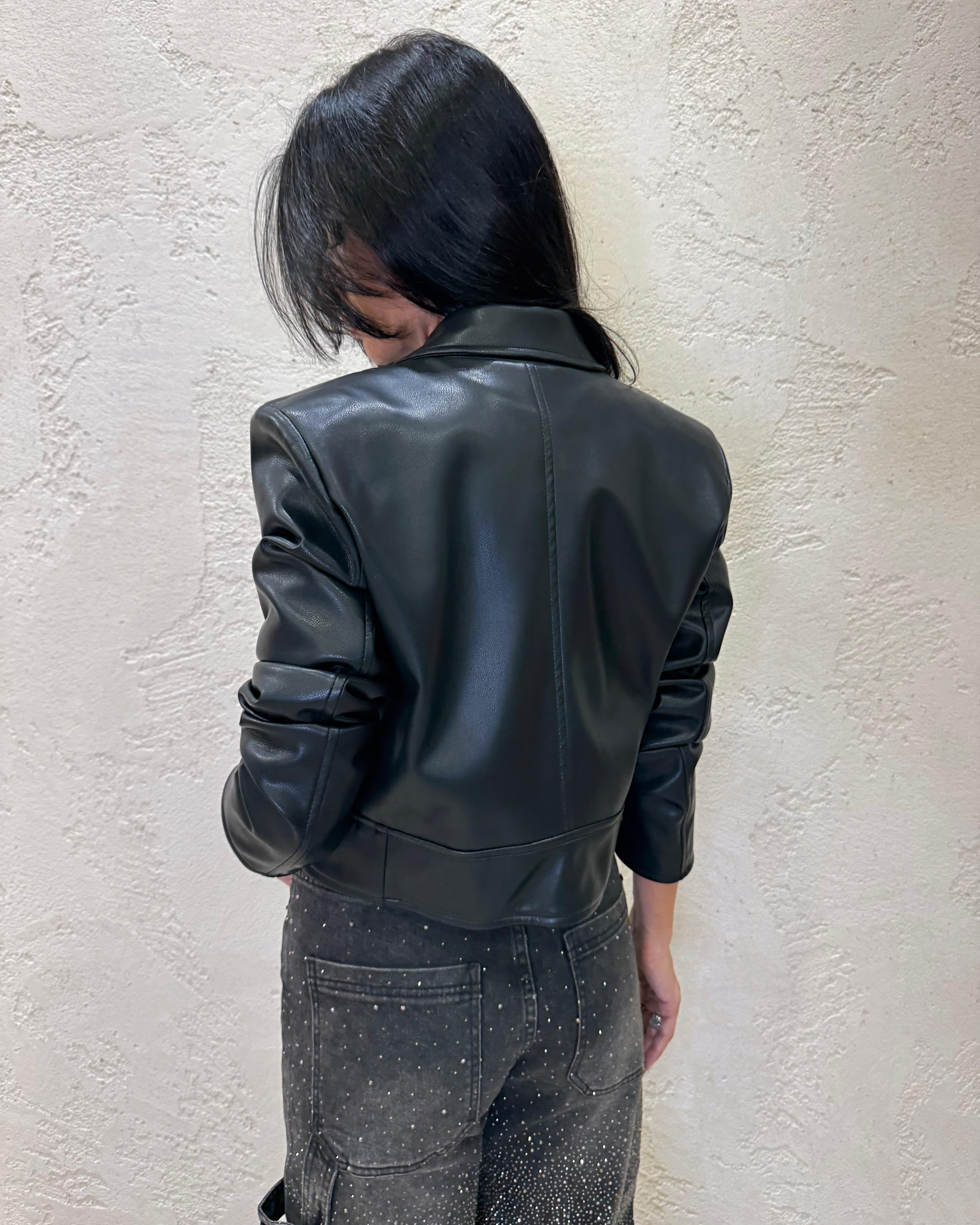 chiodo in ecopelle PP241T10 NERO SUSY MIX 