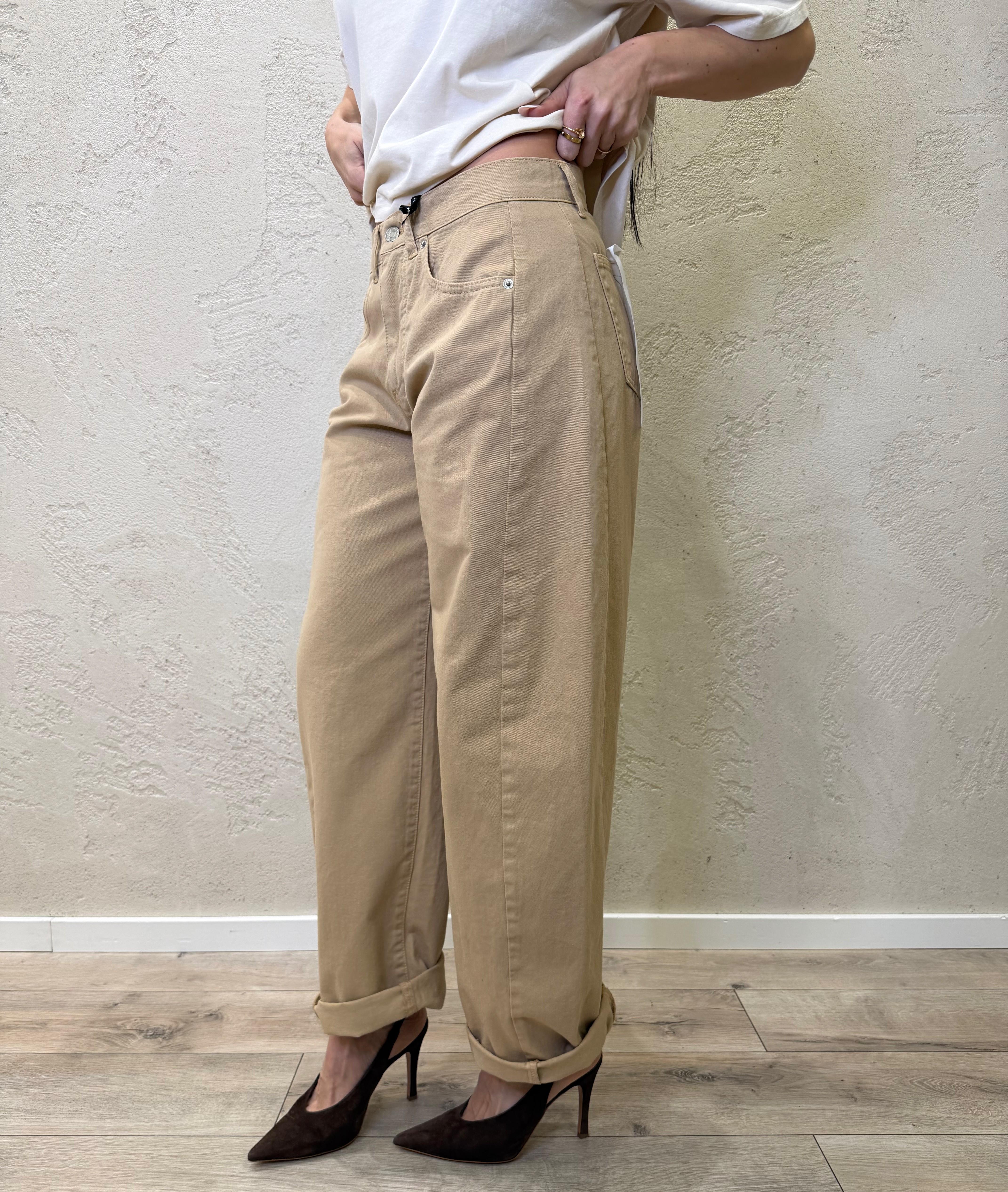jeans modello lucy barrel fit PLS-Q276 SABBIA HAVEONE 