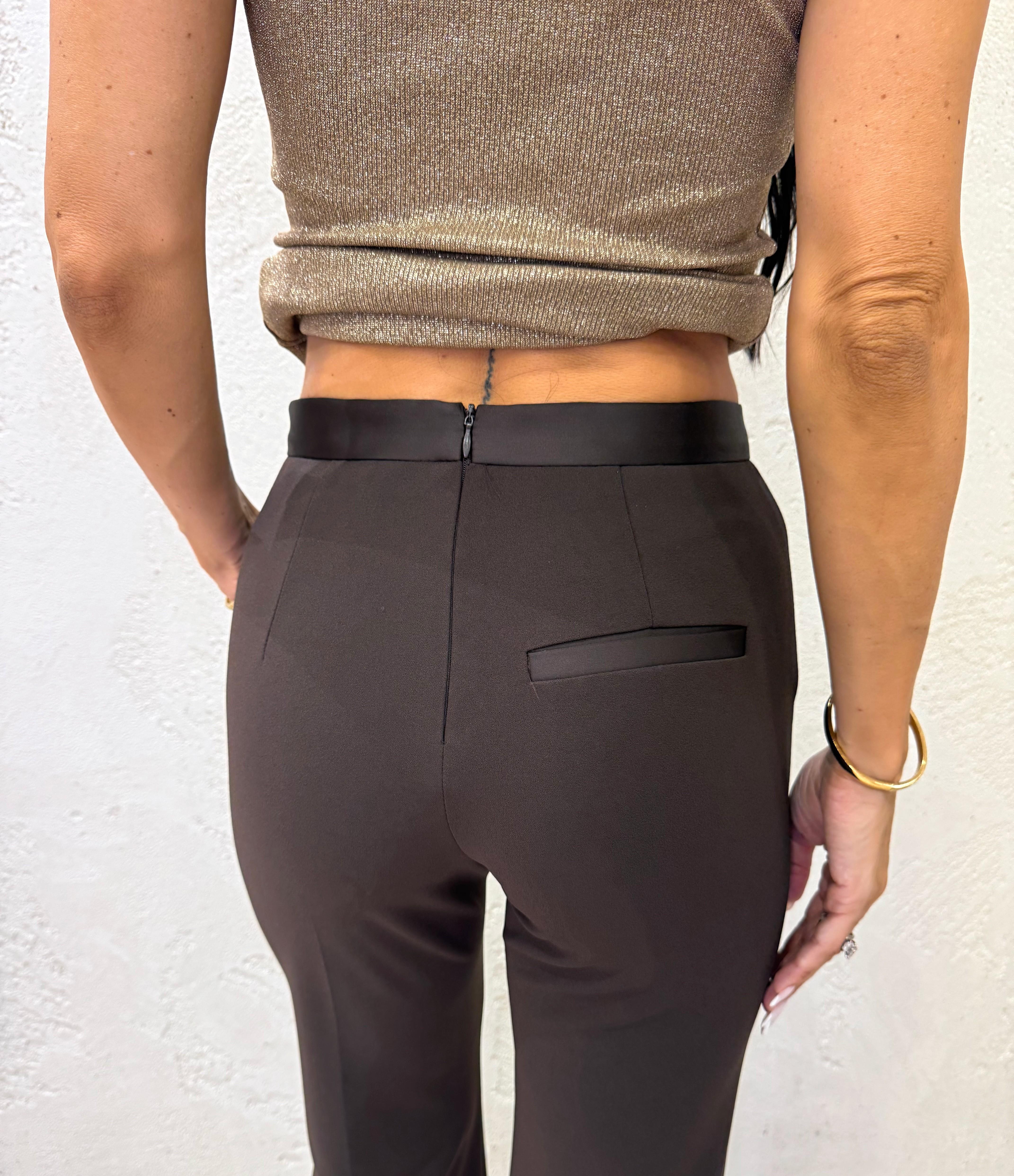 pantalone a sigaretta in crepe elasticizzato PVN2KAW MORO IMPERIAL 