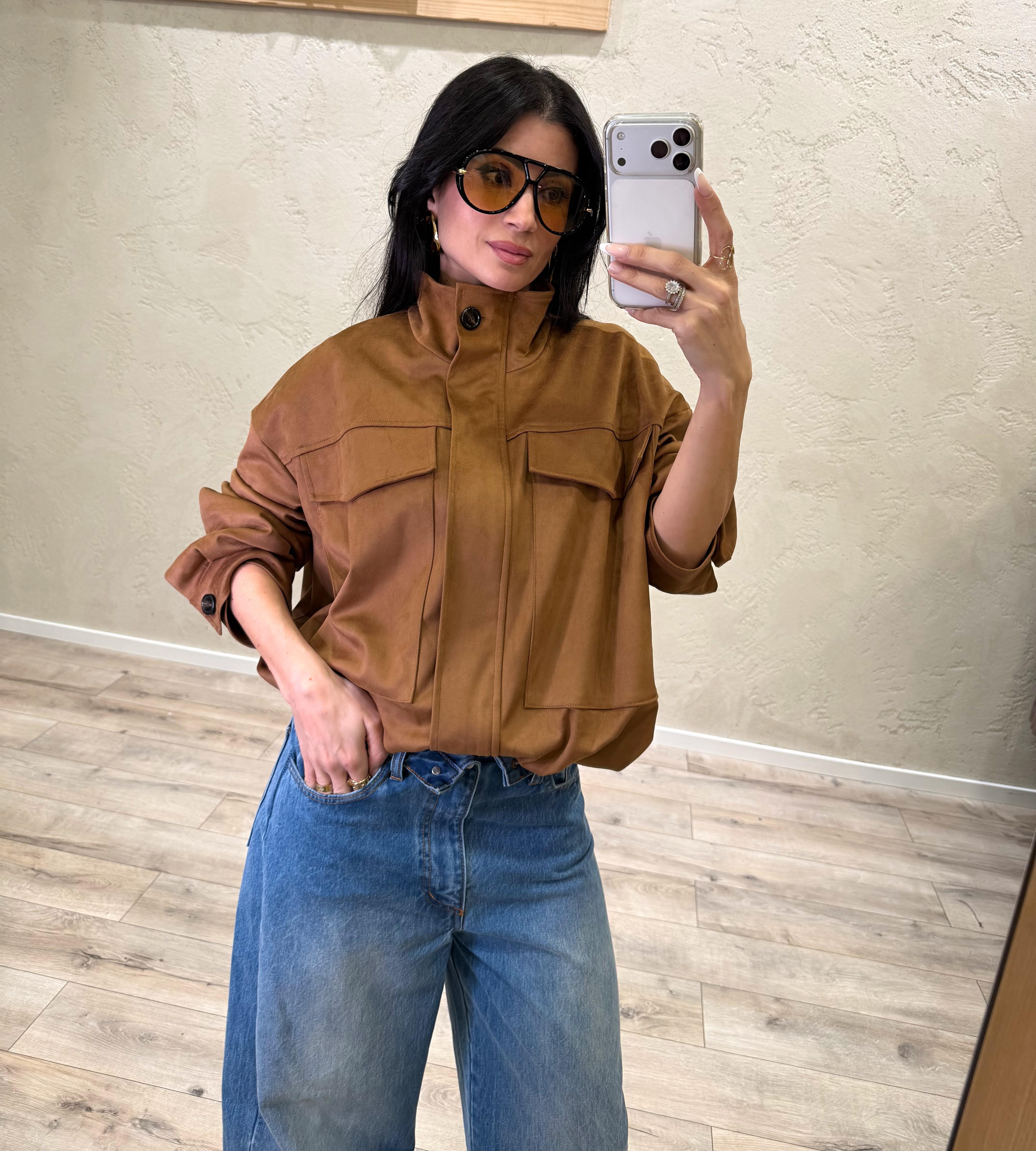 bomber in ecodainetto con maxi tasche CP81MT-S TABACCO MOTEL 