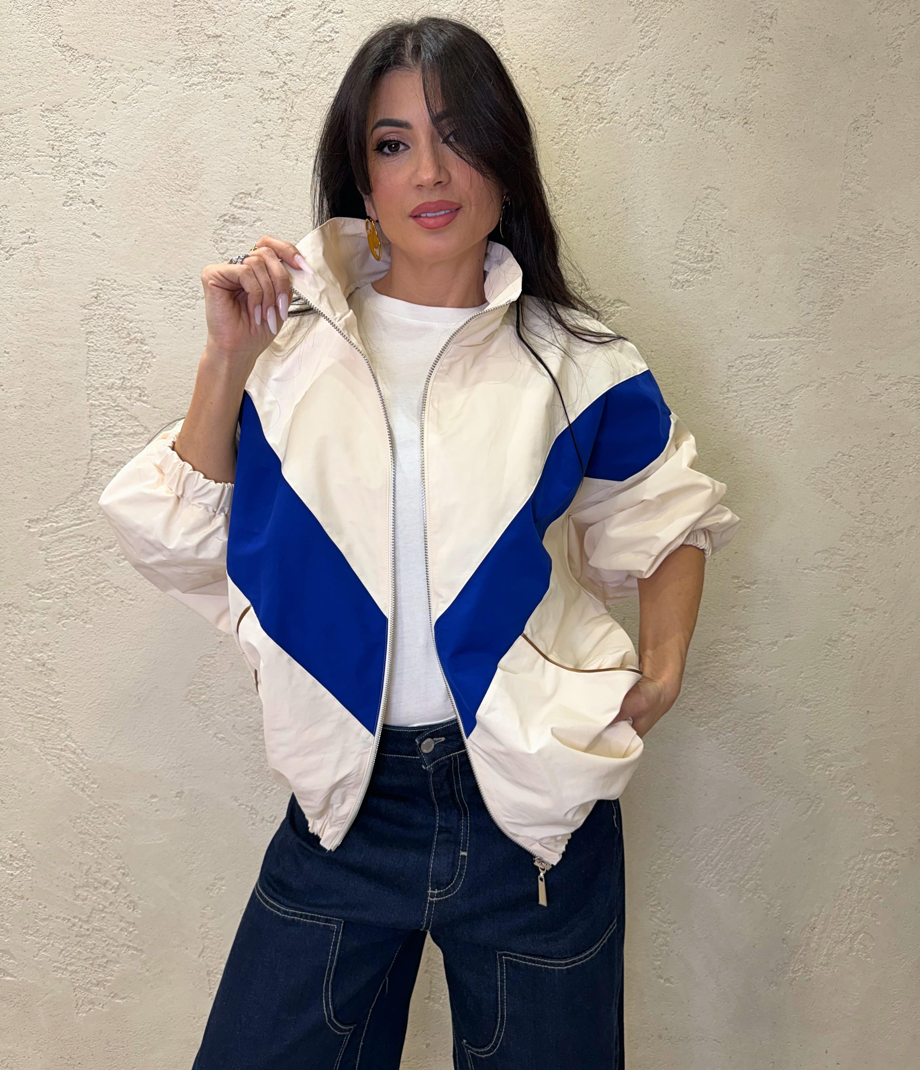 bomber in tessuto tecnico antivento KVS-Q068 BURRO/BLUETTE HAVEONE 