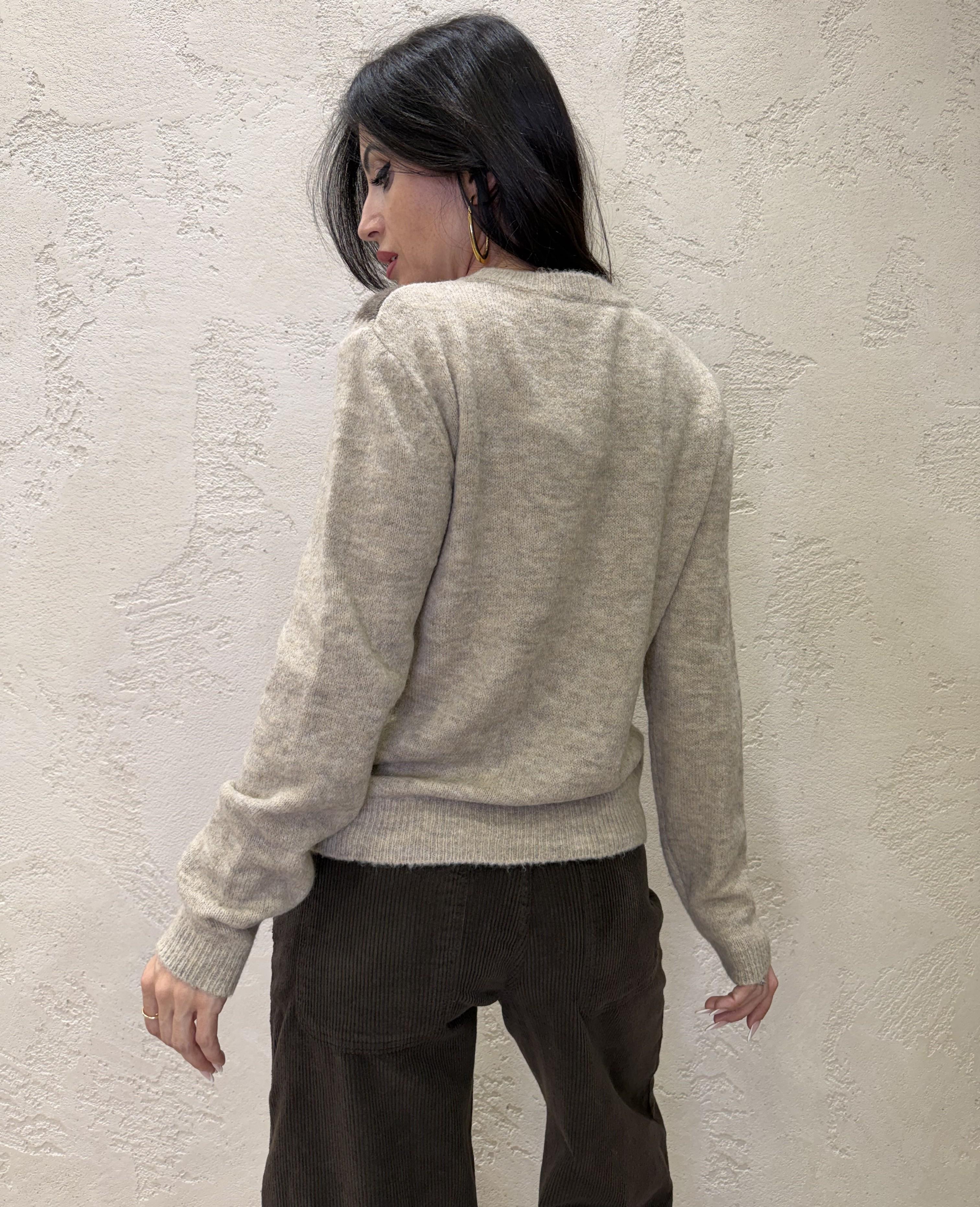 pull misto lana in fantasia MFP-P215 BEIGE/MORO HAVEONE 