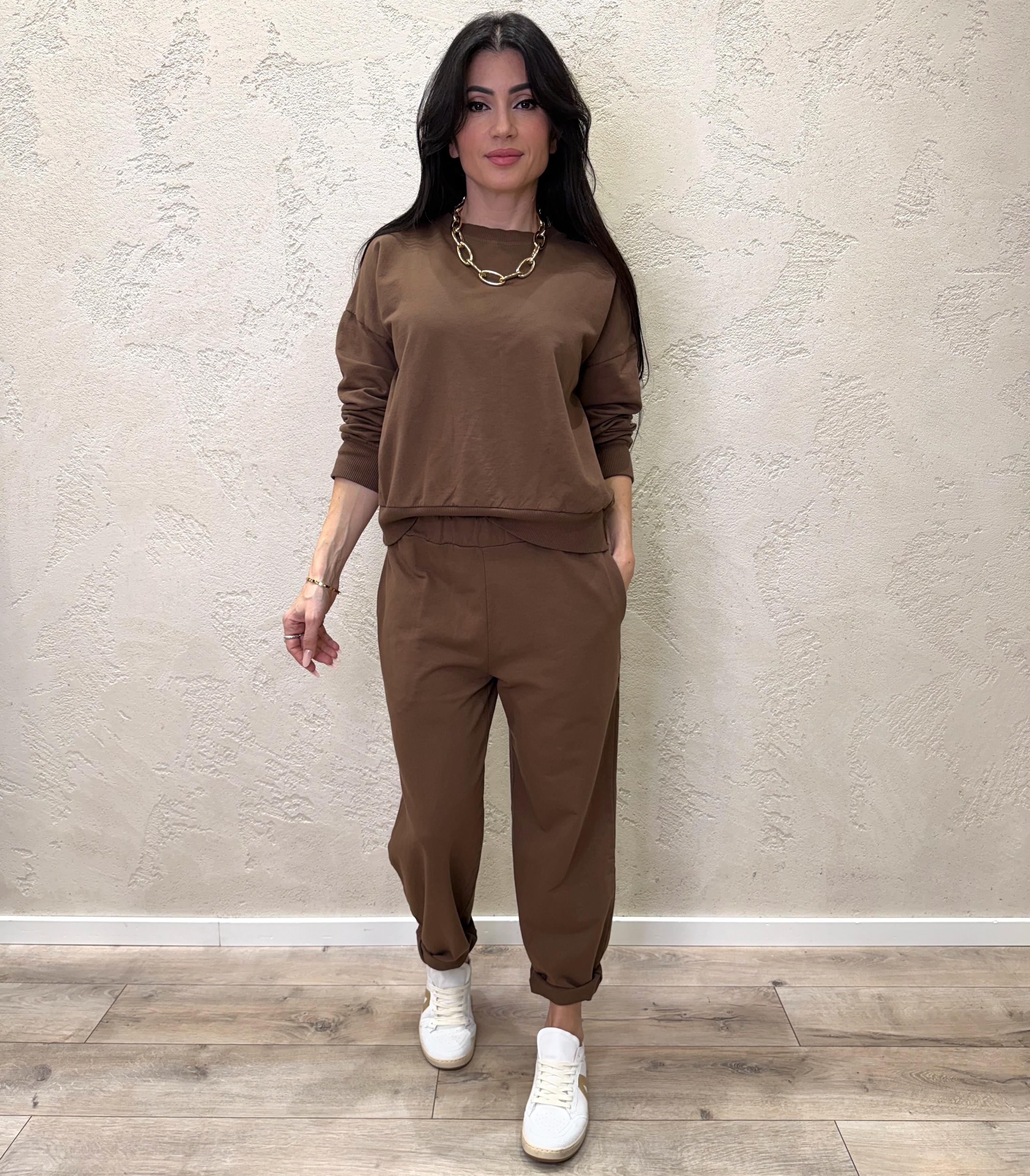 tuta di felpa garzata 26851 CIOCCOLATO SUSY MIX 