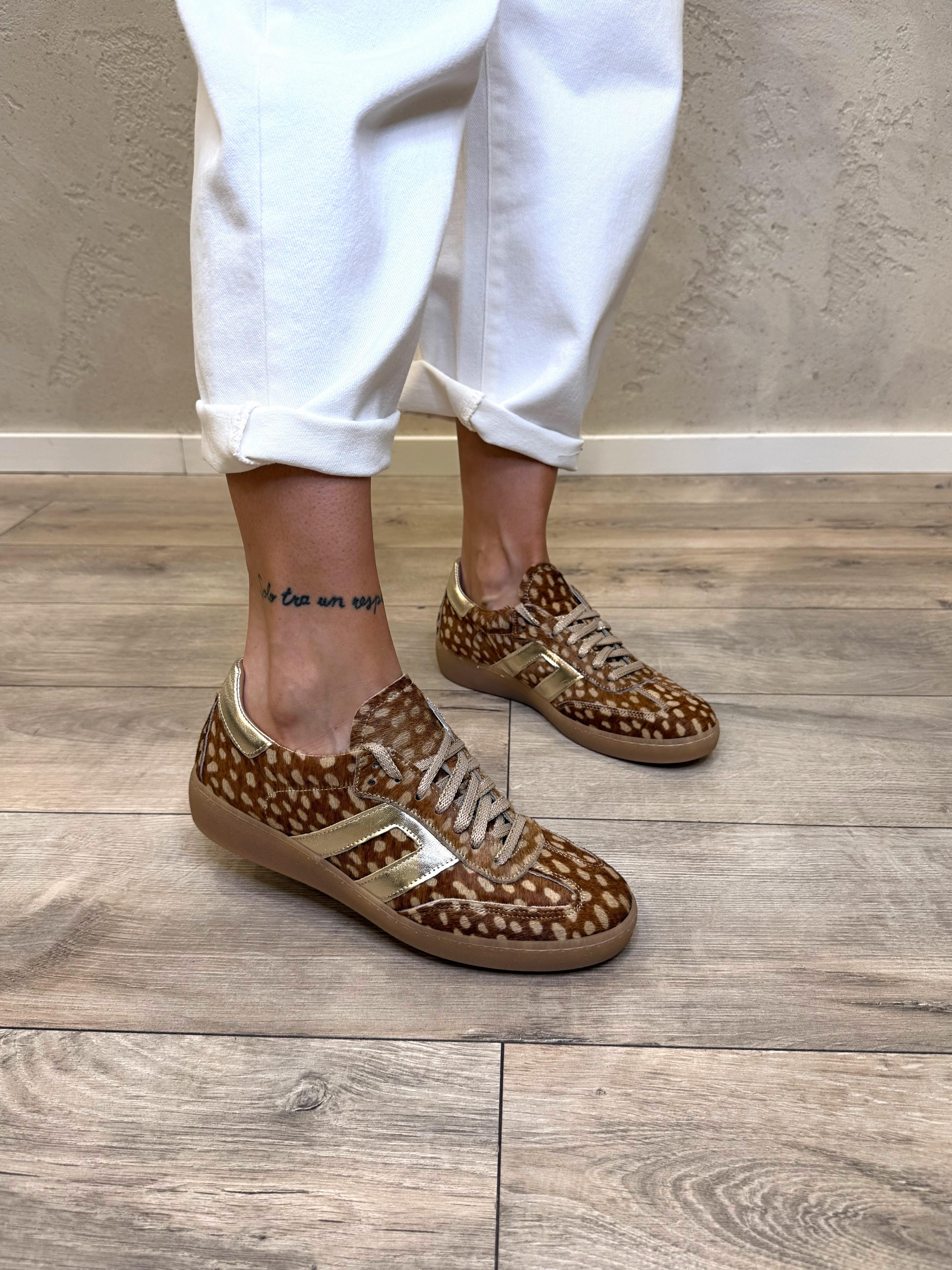 sneakers in cavallino fantasia bambi VOLTACVDD02 BEIGE DIVINE FOLLIE 