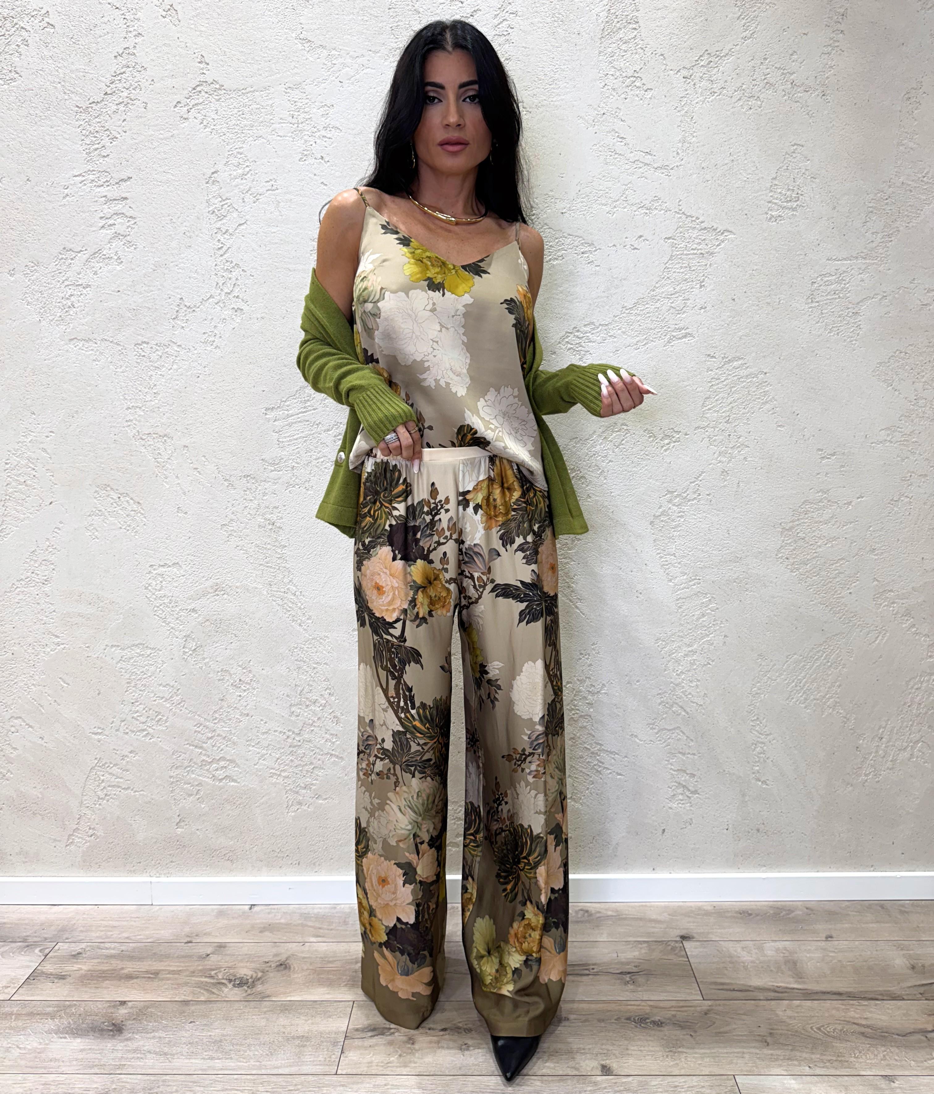 pantalone ampio satinato in fantasia P6B2KJF FANTASIA IMPERIAL 