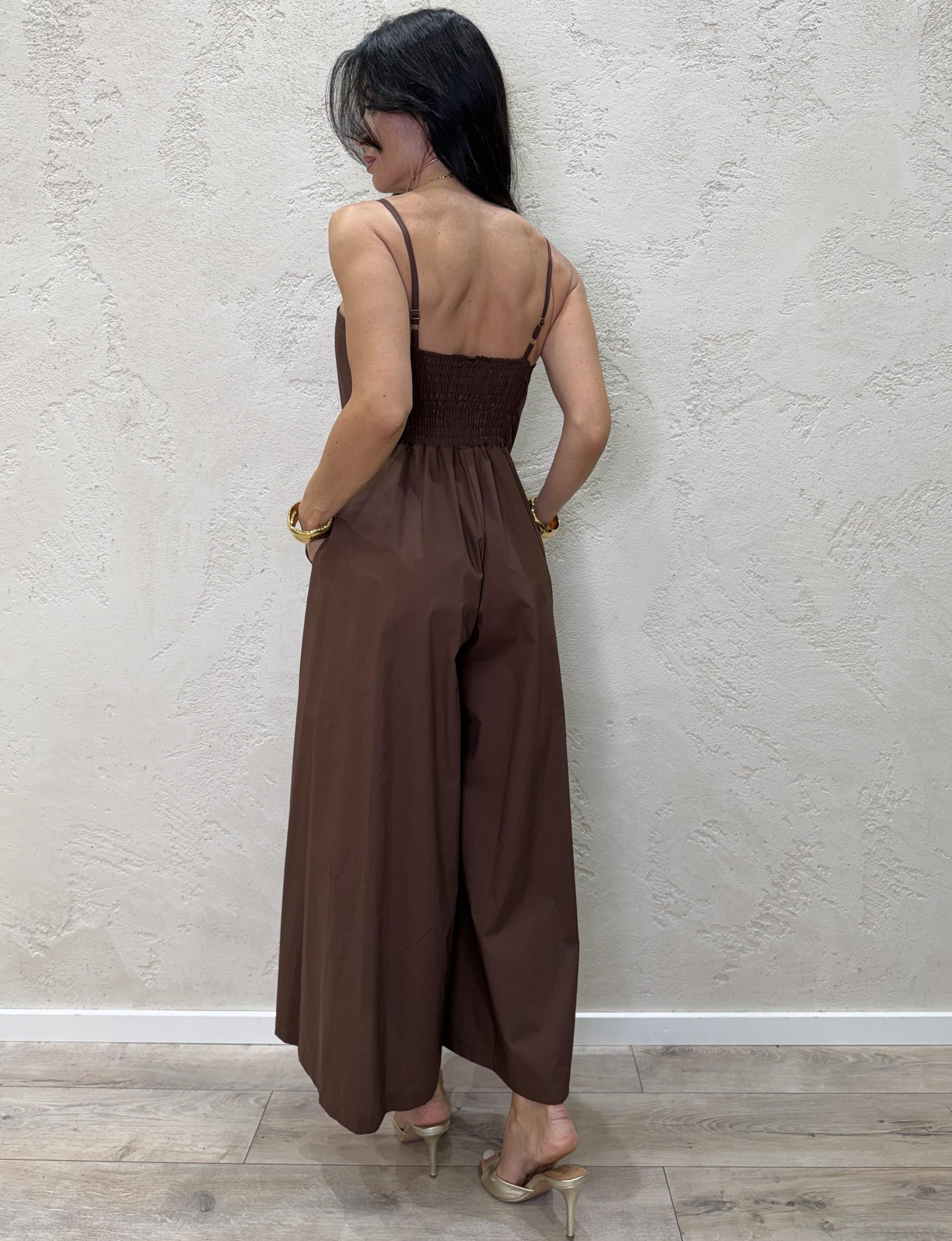 jumpsuit effetto gonna in cotone paracadute PE260302 MORO TENSIONE IN 
