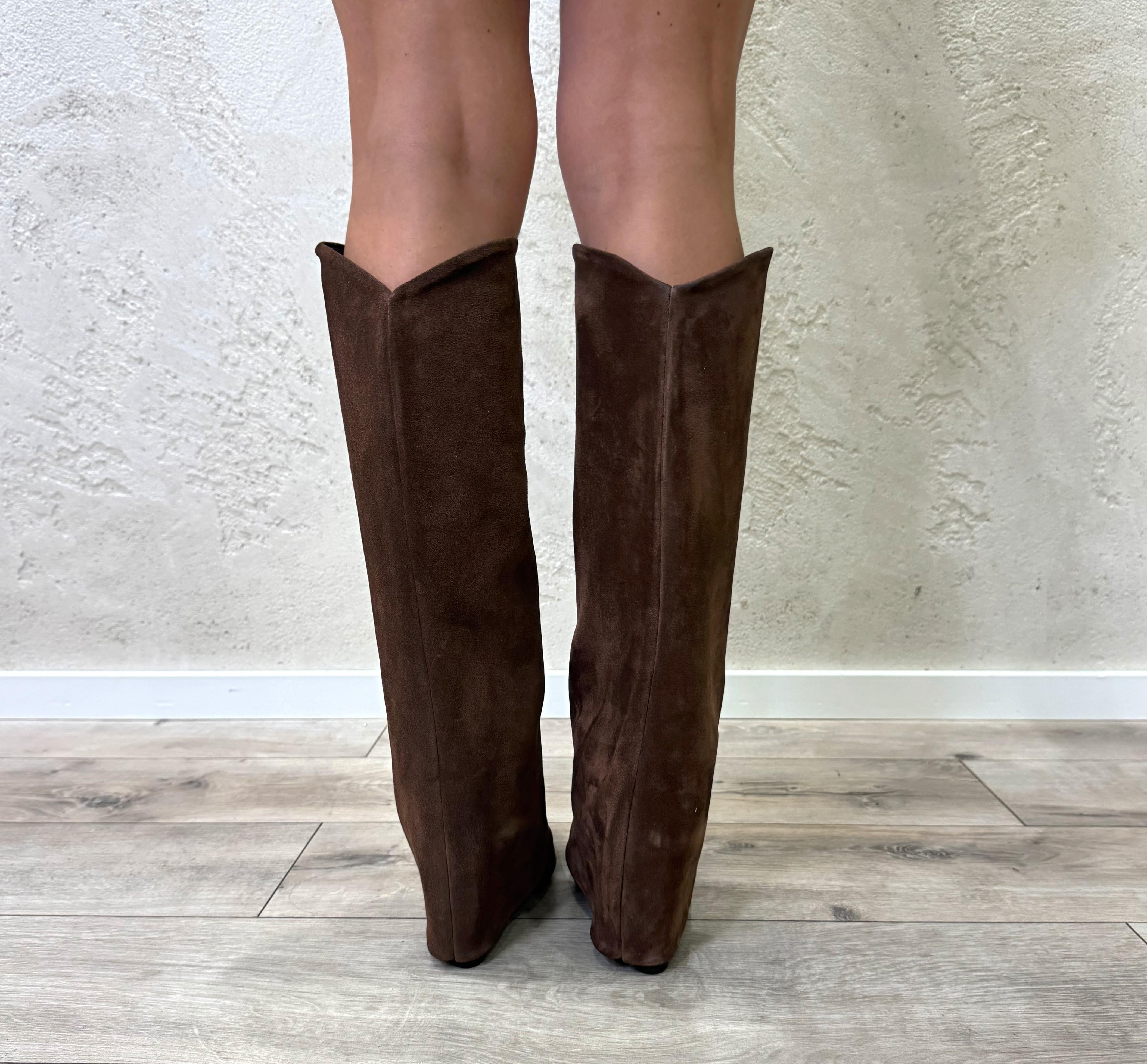 stivale con risvolto in camoscio STARIA150CAM MORO OVYE' 