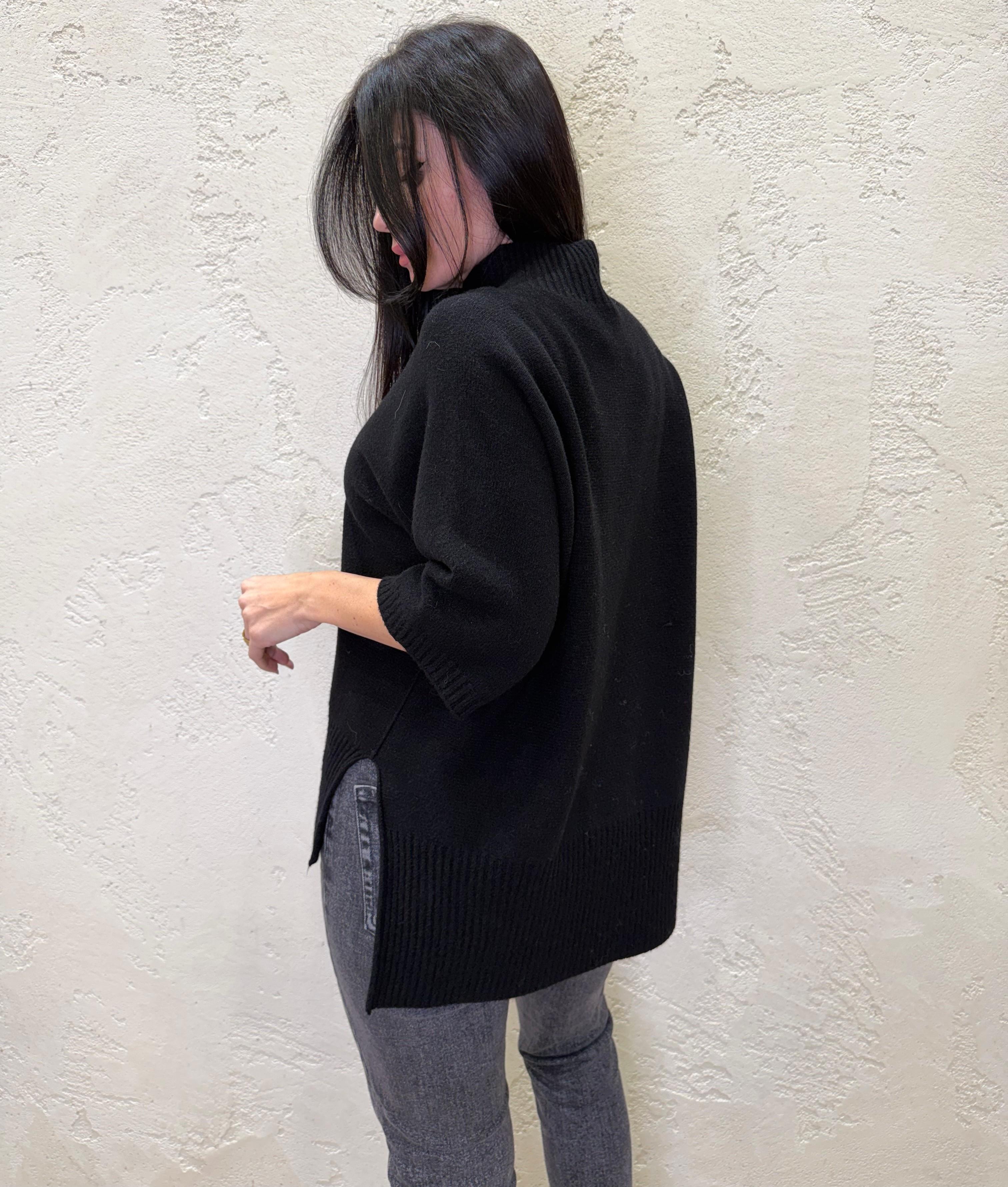 maxi pull svasato M3025867 NERO IMPERIAL 