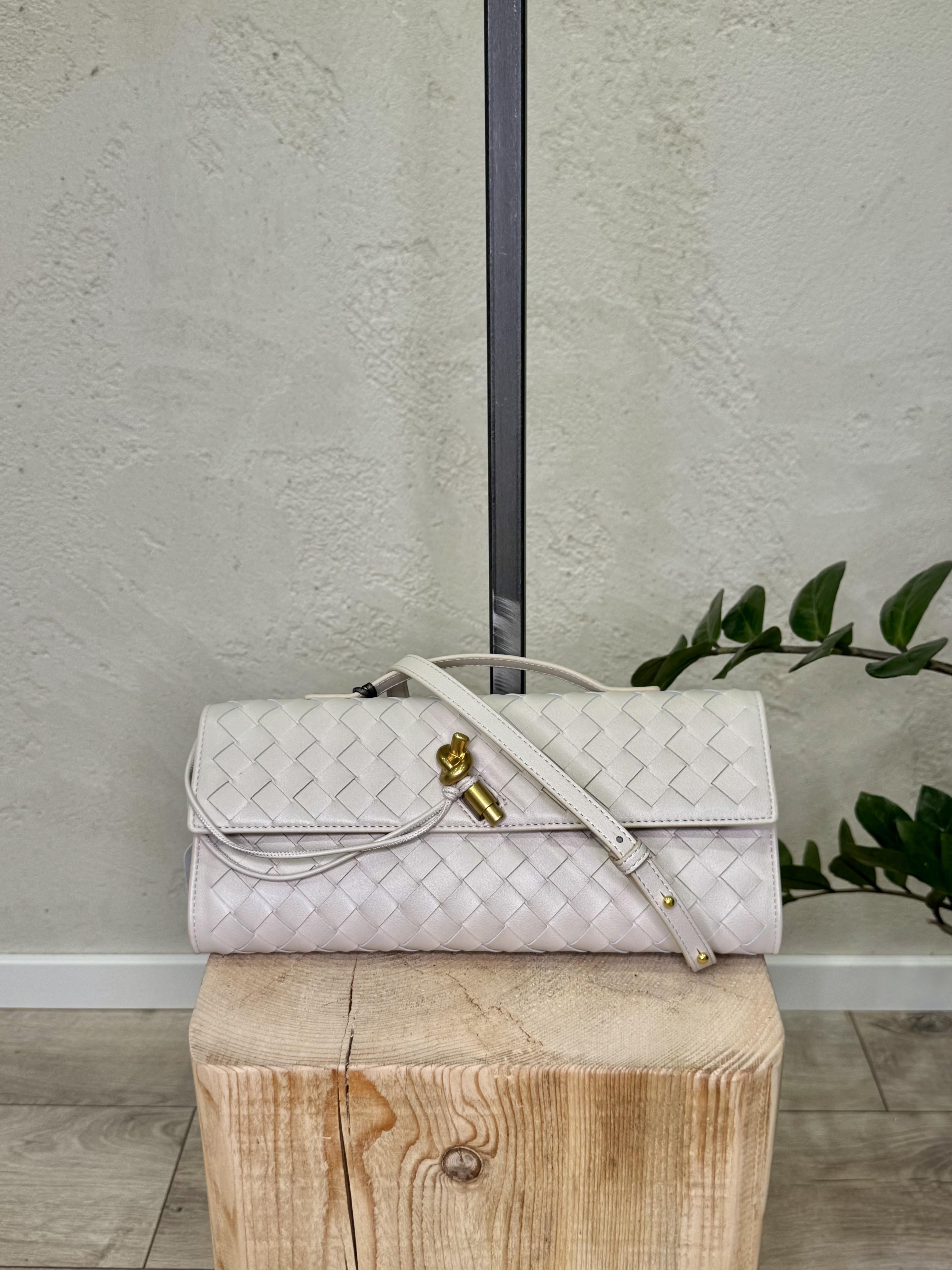 borsa clutch intrecciata 100% vera pelle BPINTRECCIO BEIGE ELEVI 